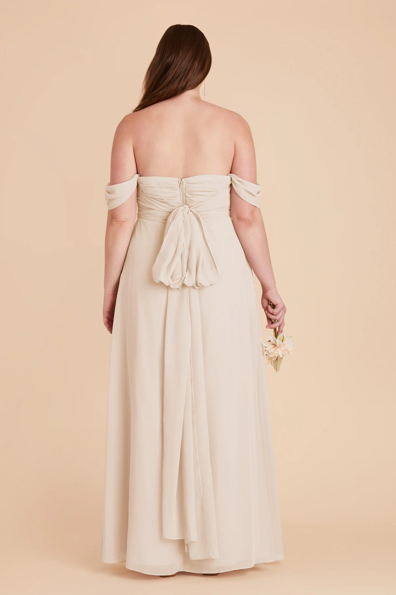 Cara Chiffon Dress - Champagne - Image 14
