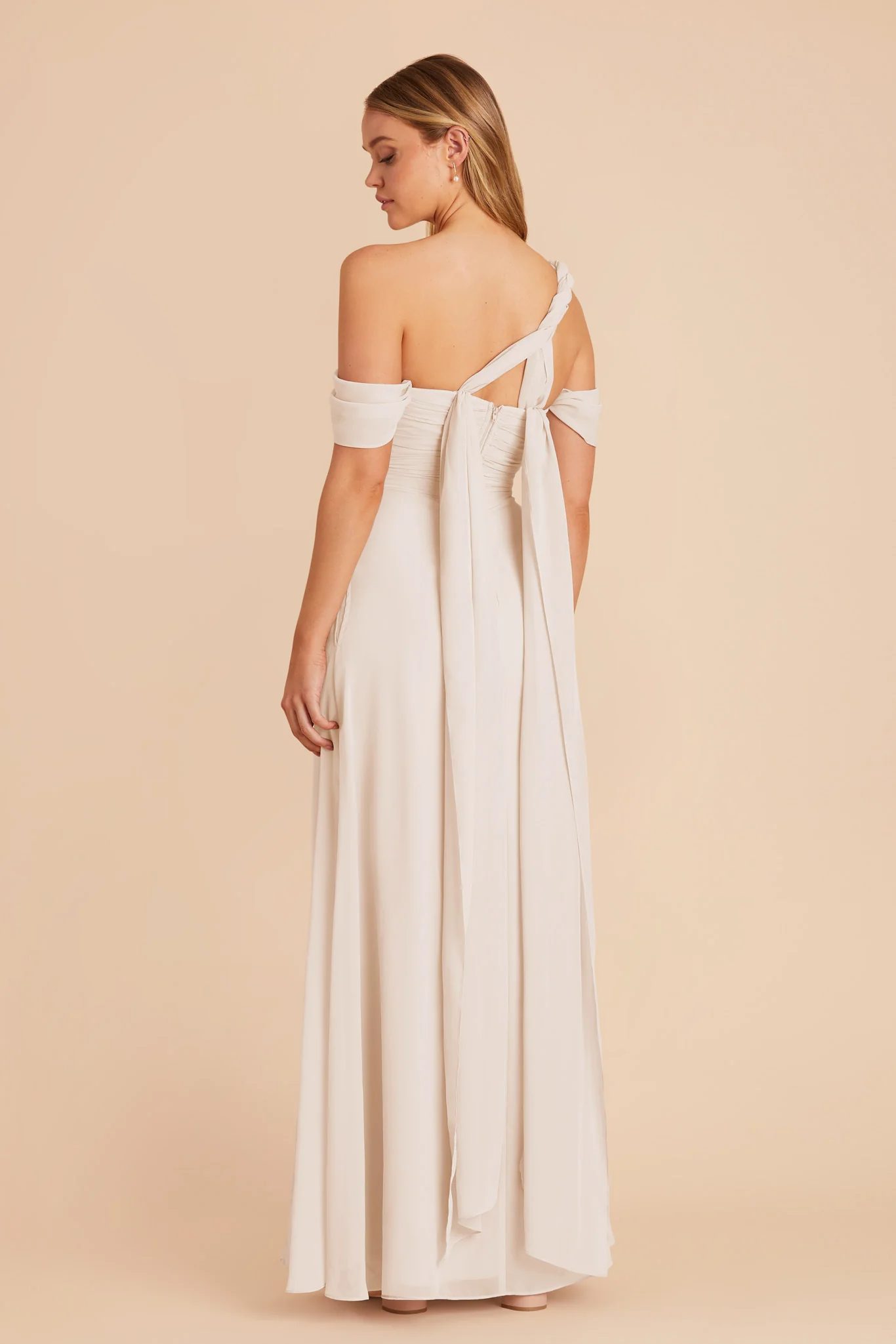 Cara Chiffon Dress - Champagne - Image 7
