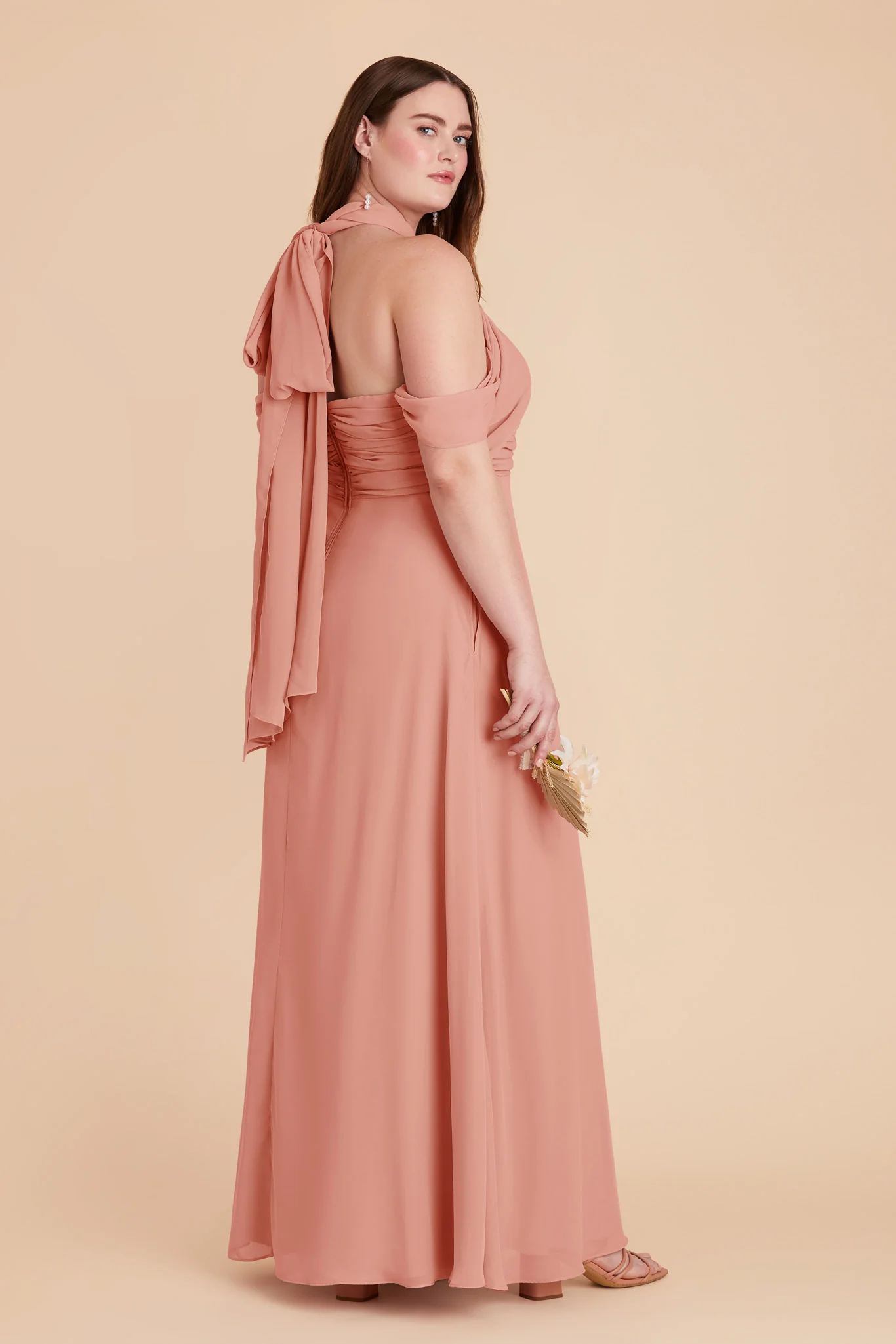 Cara Chiffon Dress - Dusty Rose - Image 13
