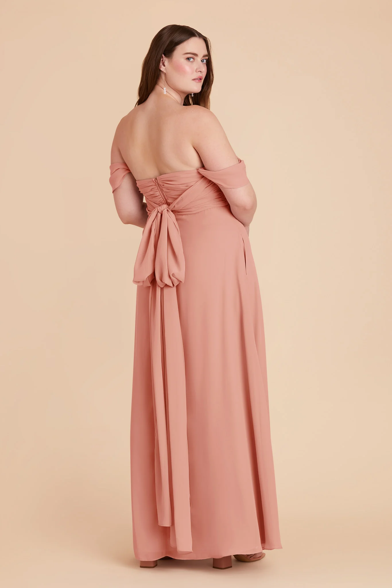Cara Chiffon Dress - Dusty Rose - Image 14