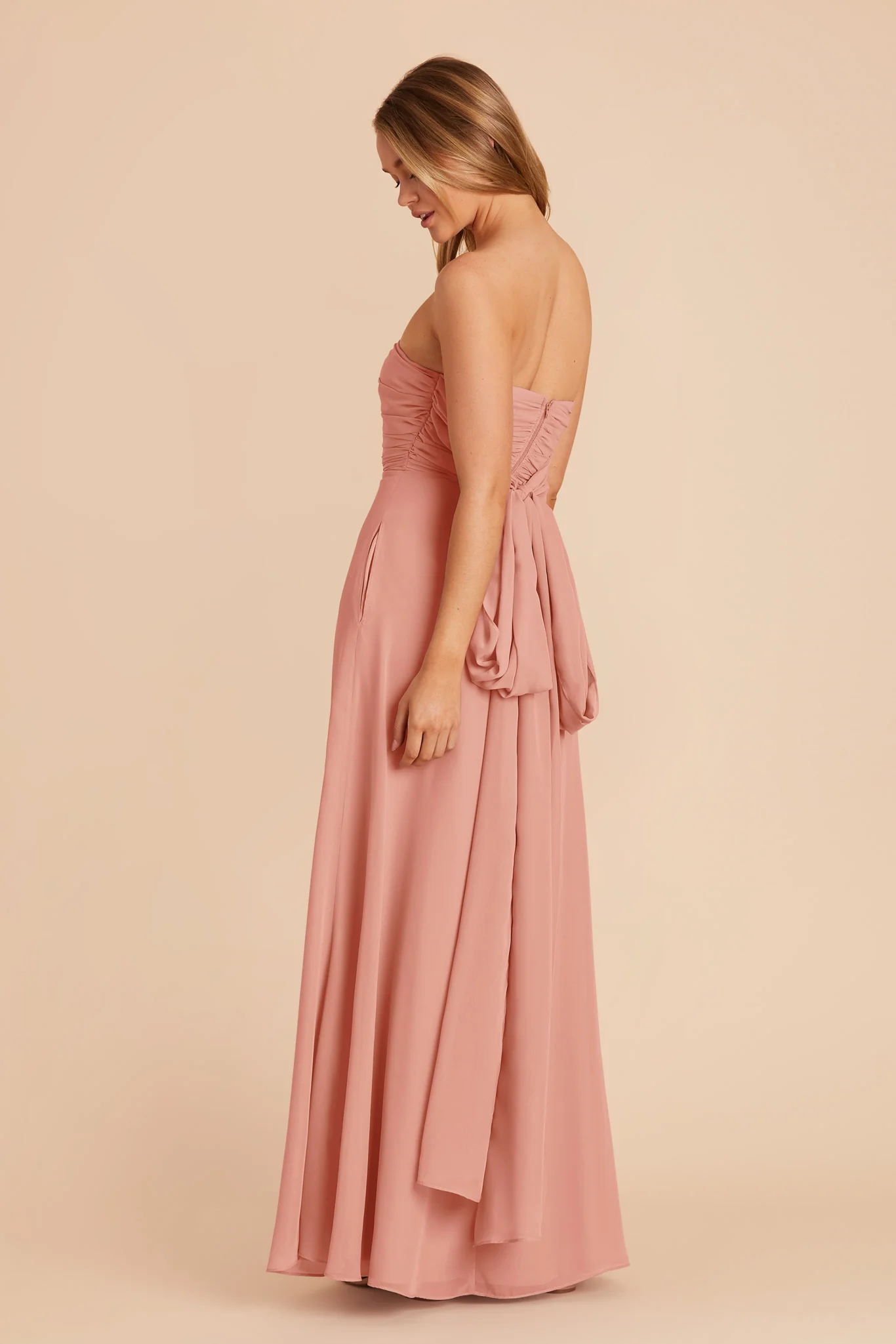 Cara Chiffon Dress - Dusty Rose - Image 8