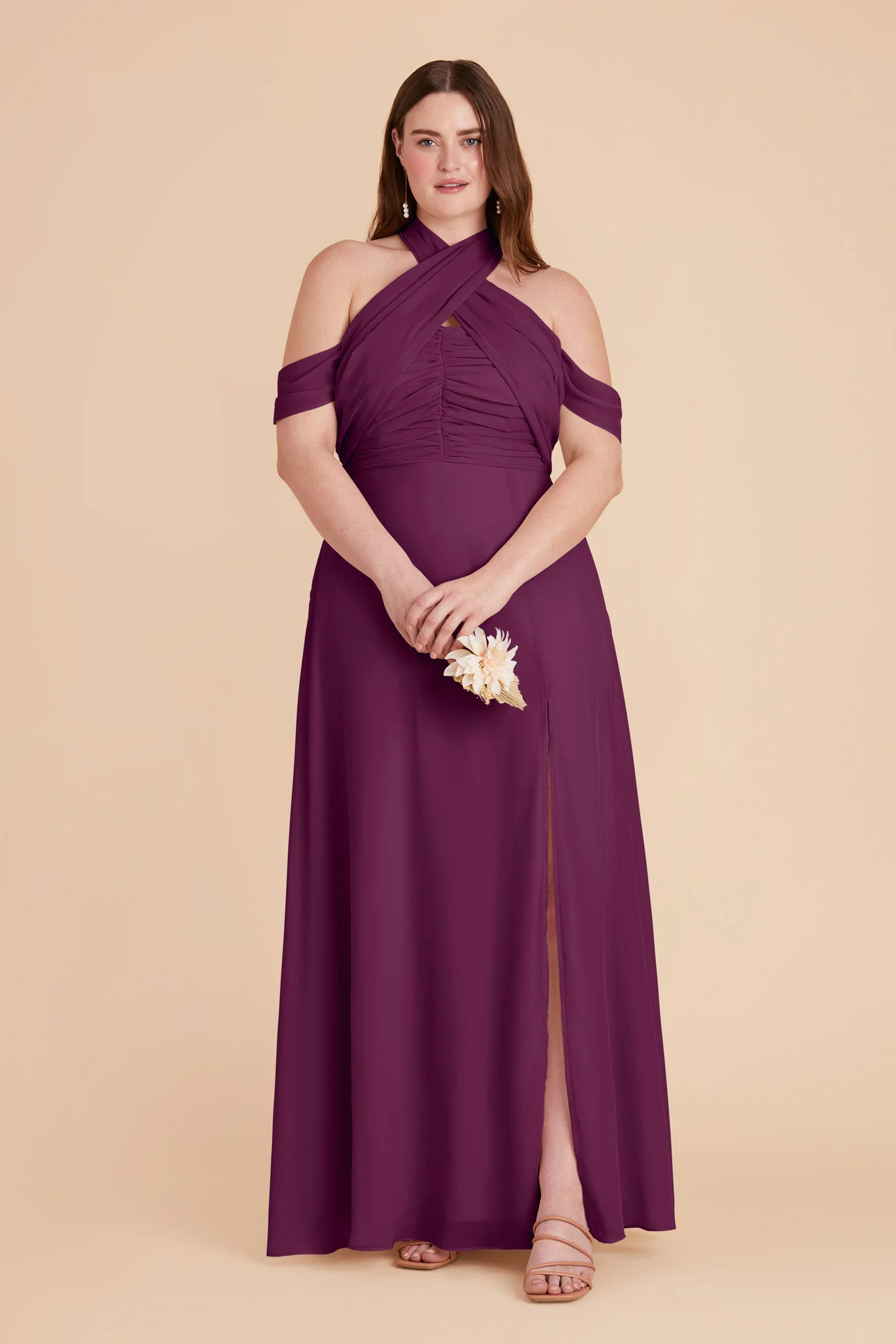 Cara Chiffon Dress - Fig - Image 10