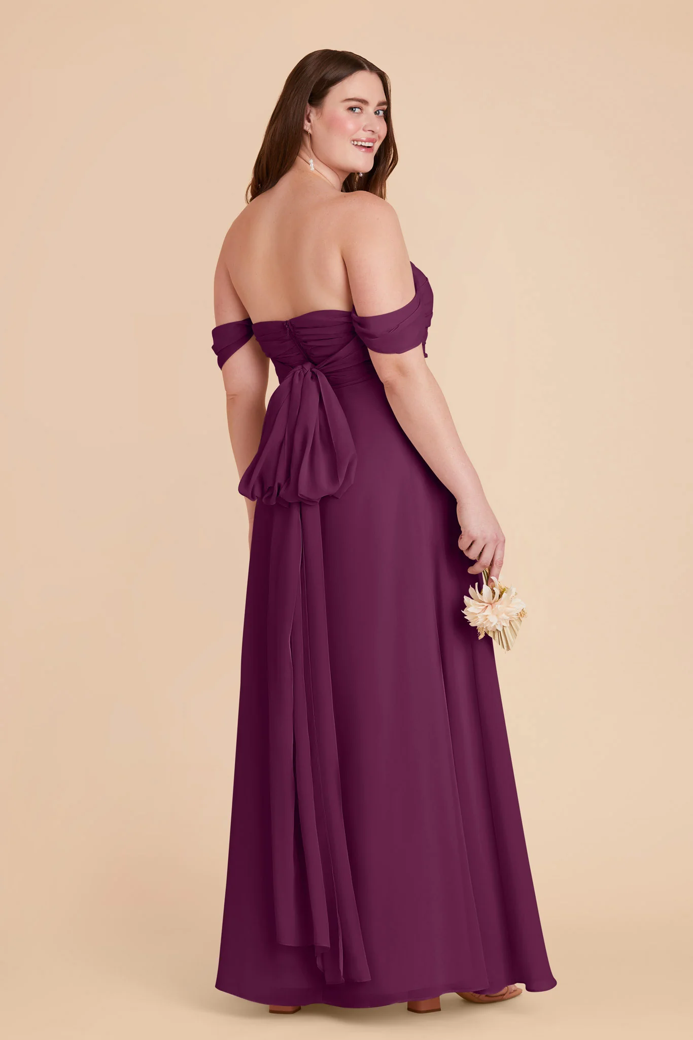 Cara Chiffon Dress - Fig - Image 12