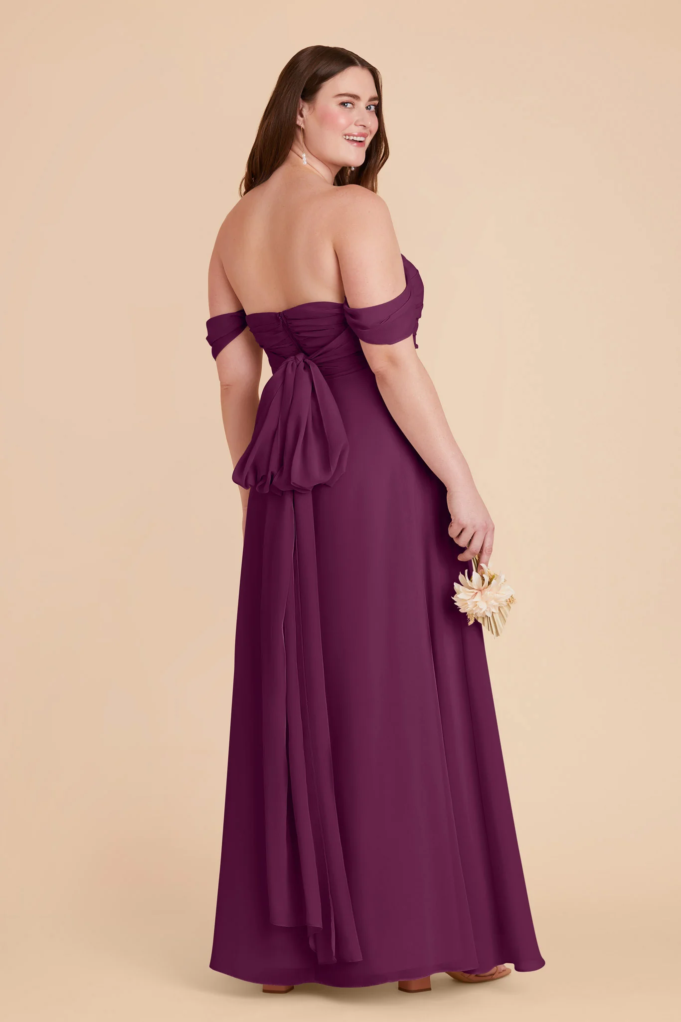 Cara Chiffon Dress - Fig - Image 13