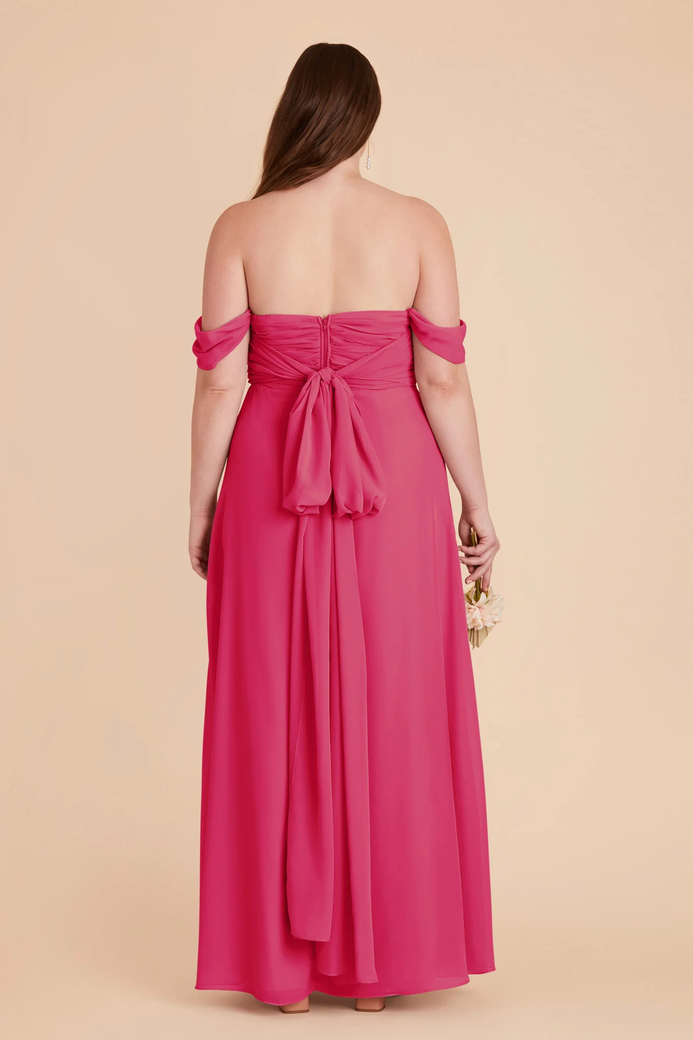 Cara Chiffon Dress - Fuchsia - Image 15