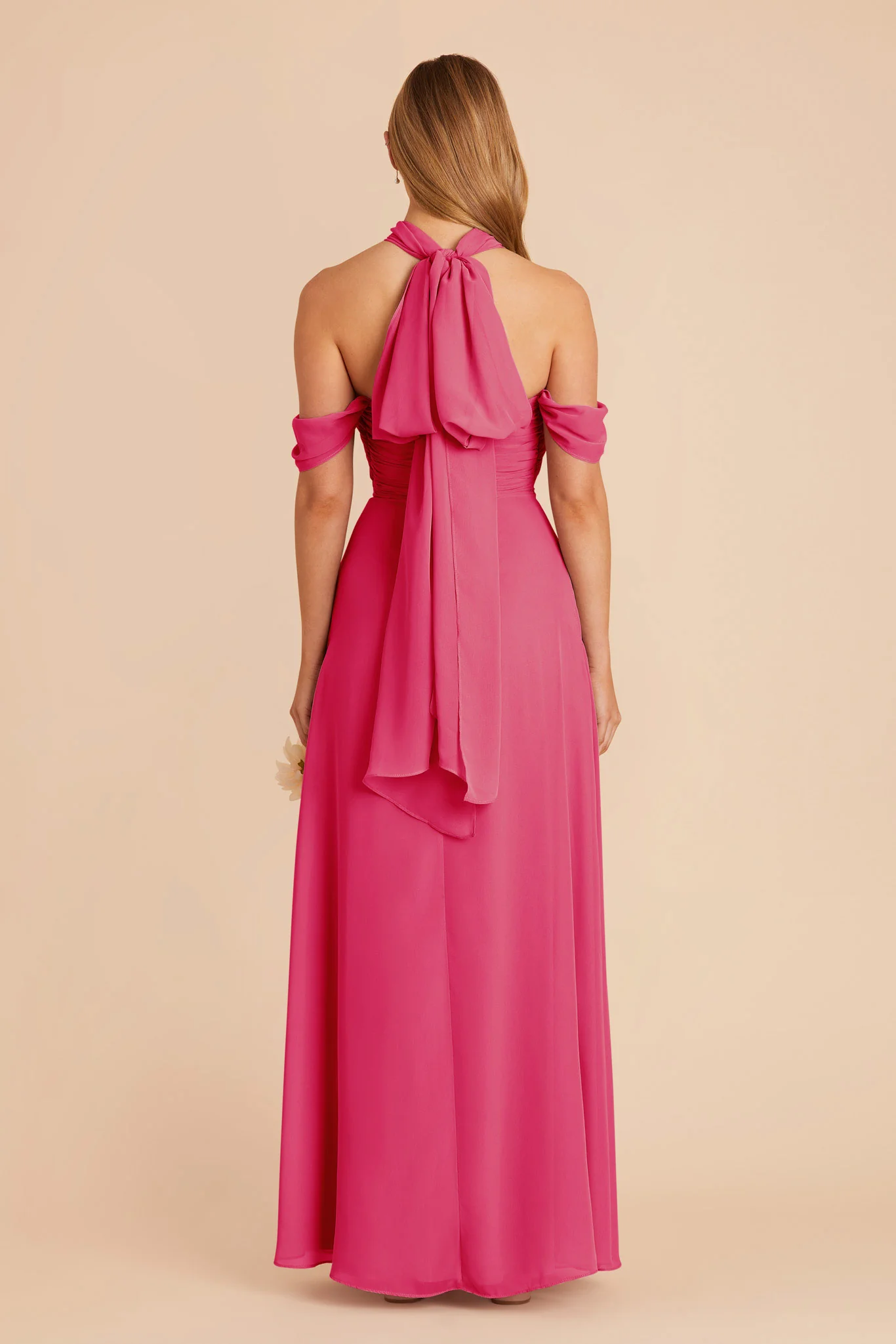 Cara Chiffon Dress - Fuchsia - Image 9