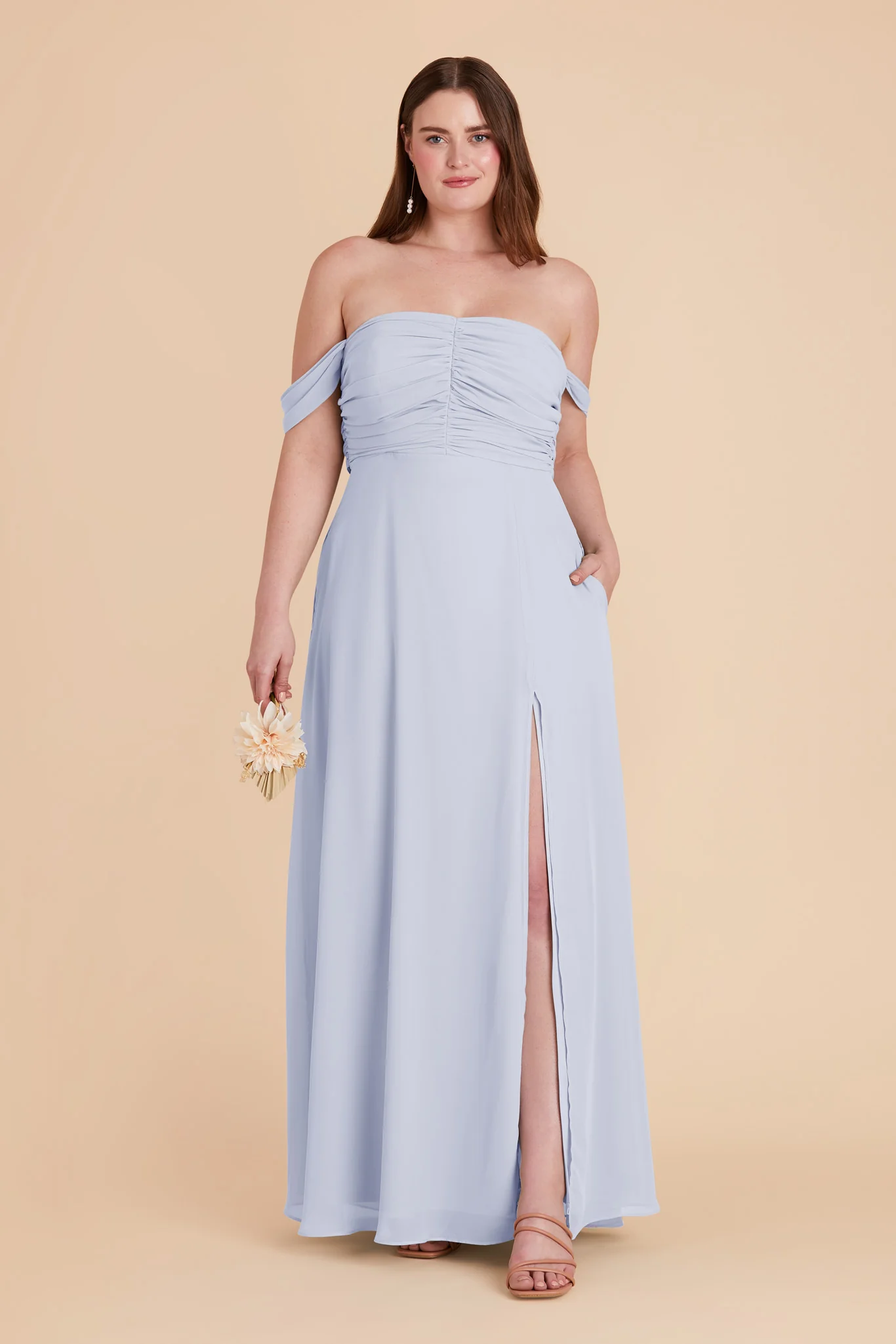 Cara Chiffon Dress - Ice Blue - Image 11