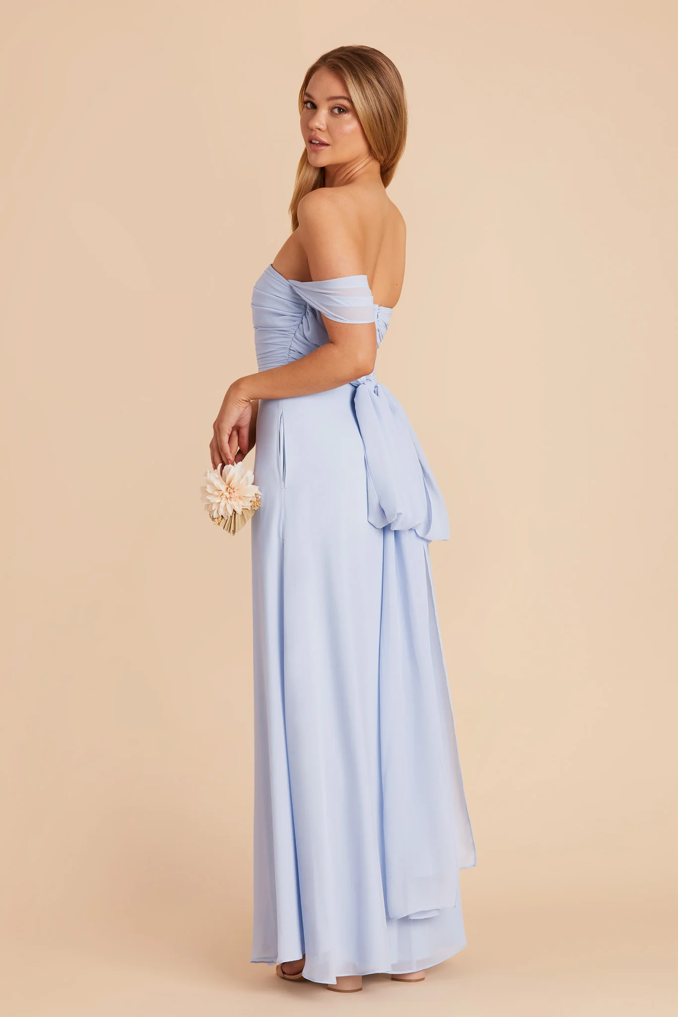 Cara Chiffon Dress - Ice Blue - Image 6