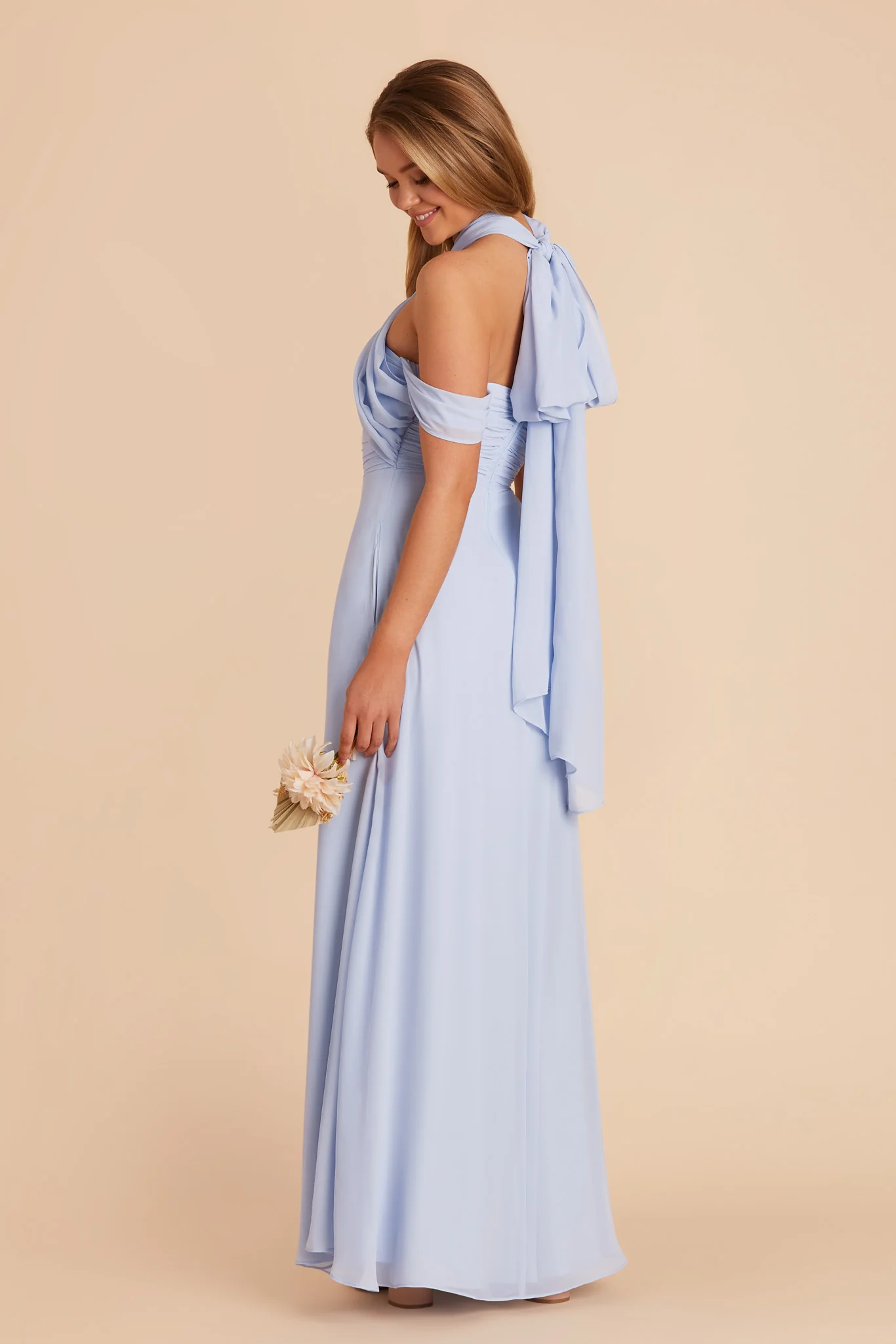 Cara Chiffon Dress - Ice Blue - Image 8