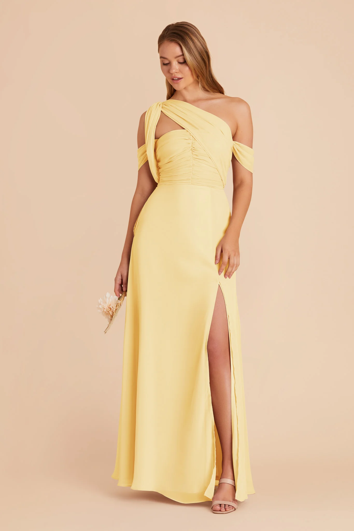 Cara Chiffon Dress - Lemon Sorbet - Image 2