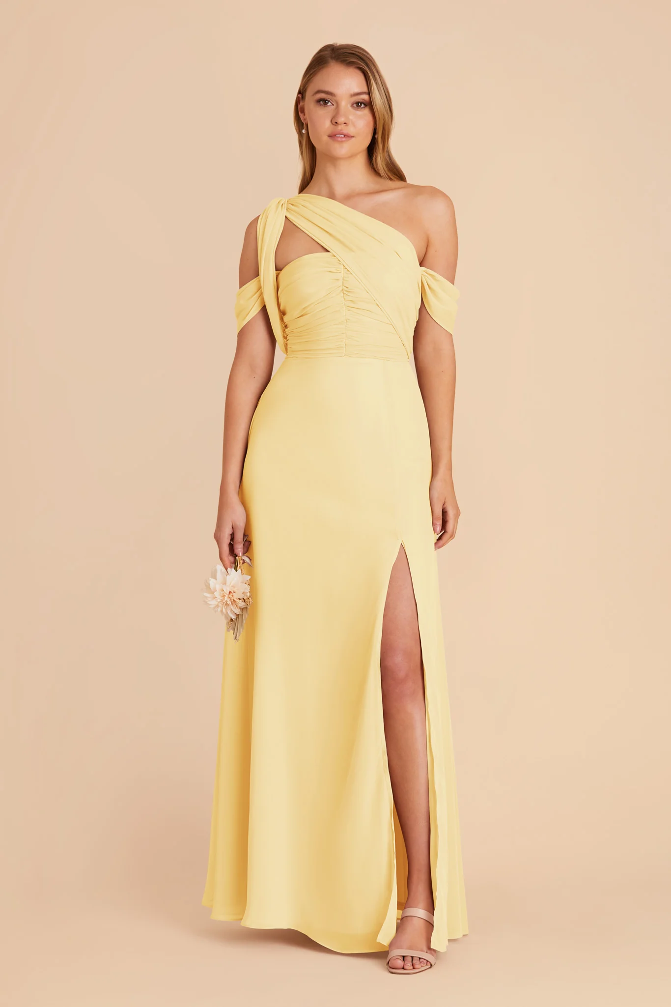 Cara Chiffon Dress - Lemon Sorbet - Image 3