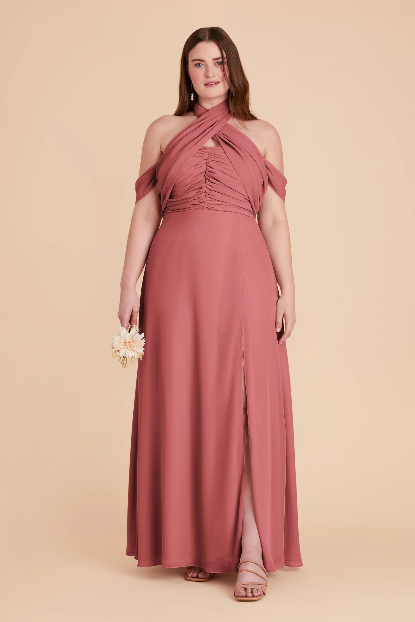 Cara Chiffon Dress - Mulberry - Image 2
