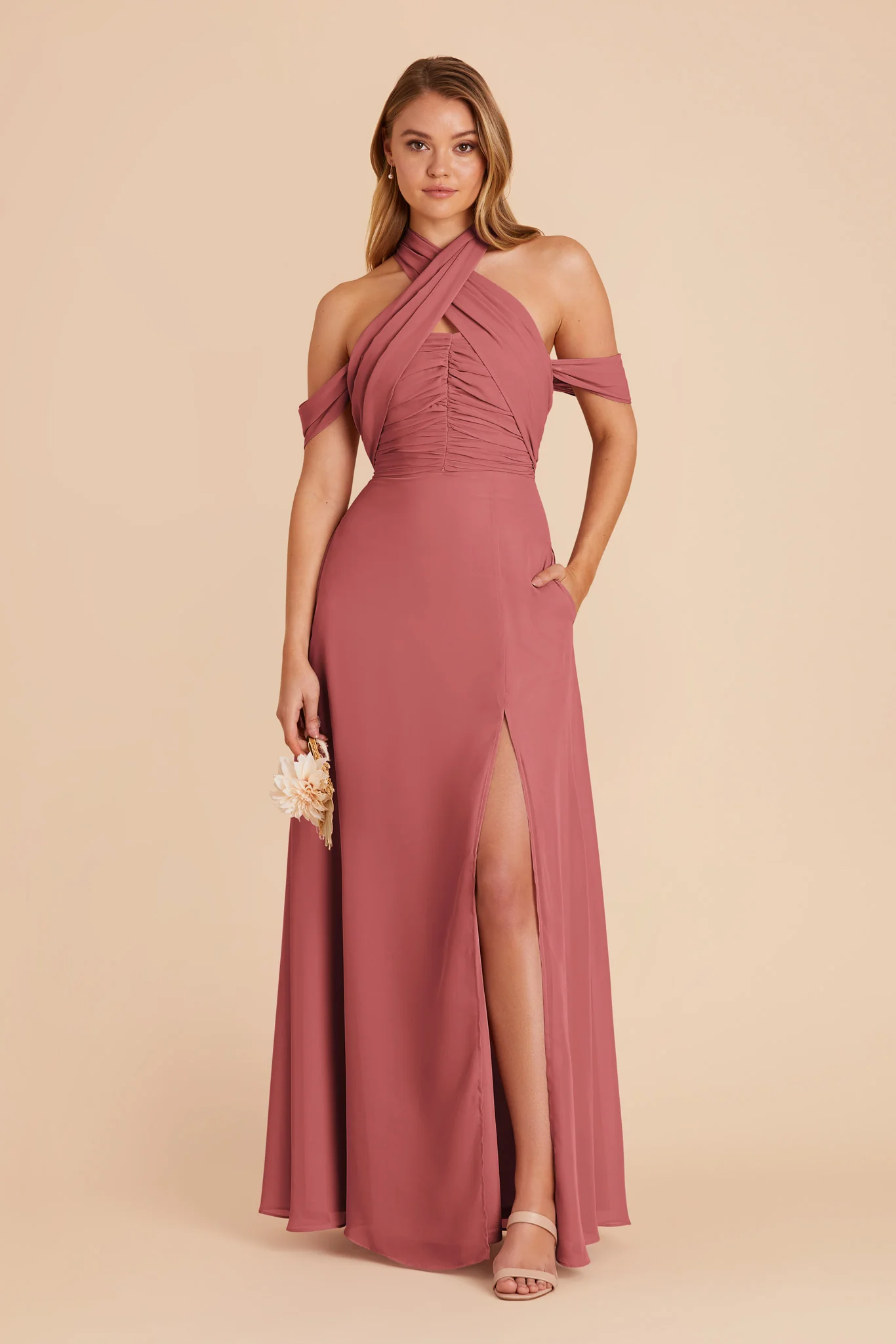 Cara Chiffon Dress - Mulberry - Image 5