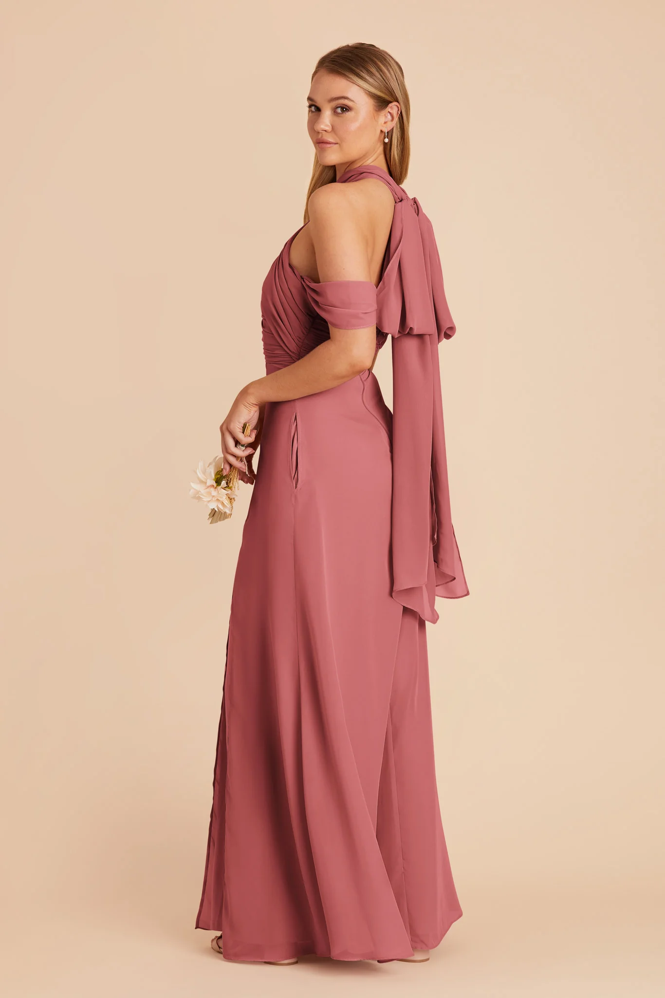 Cara Chiffon Dress - Mulberry - Image 7