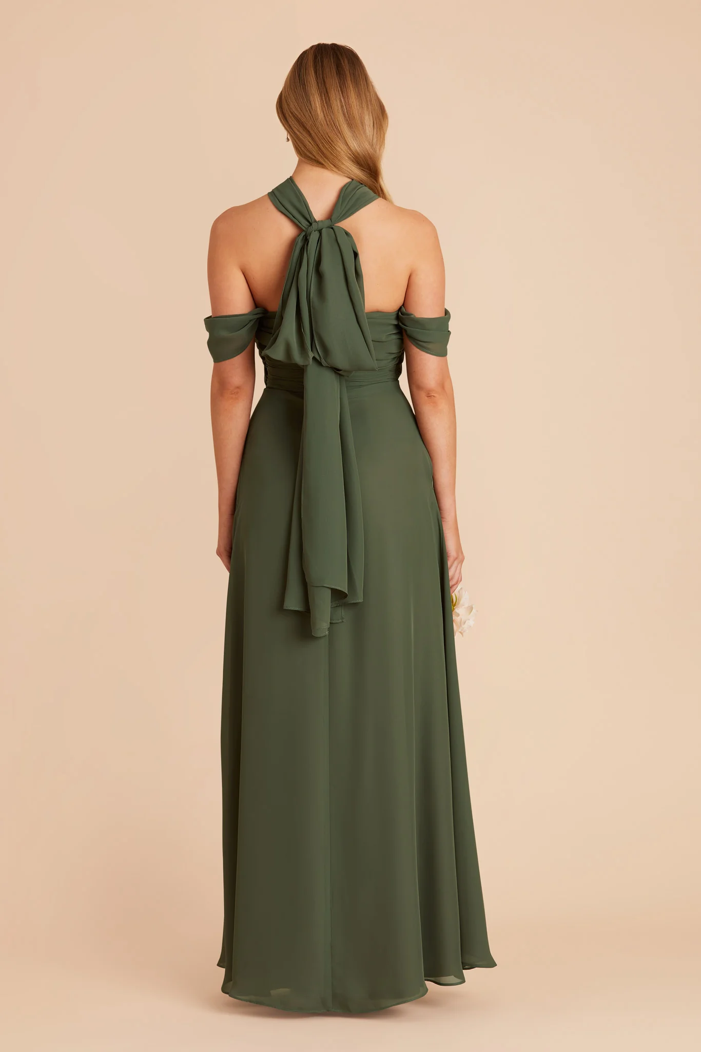 Cara Chiffon Dress - Olive - Image 7