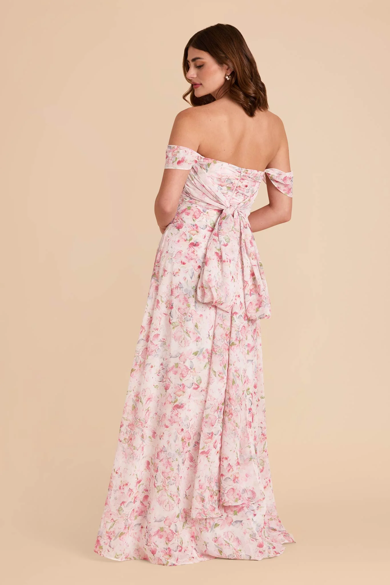 Cara Chiffon Dress - Pink Falling Petals - Image 6