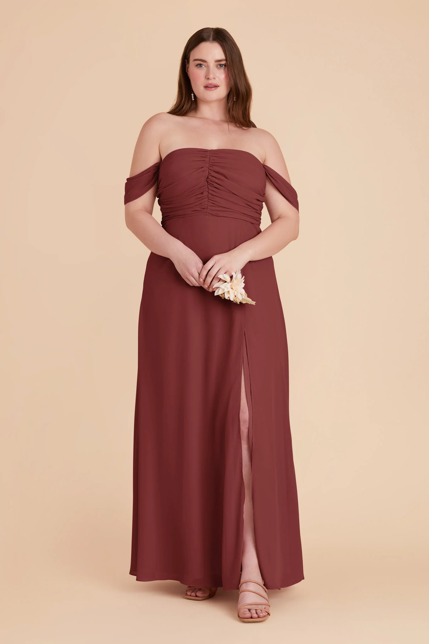 Cara Chiffon Dress - Rosewood - Image 10