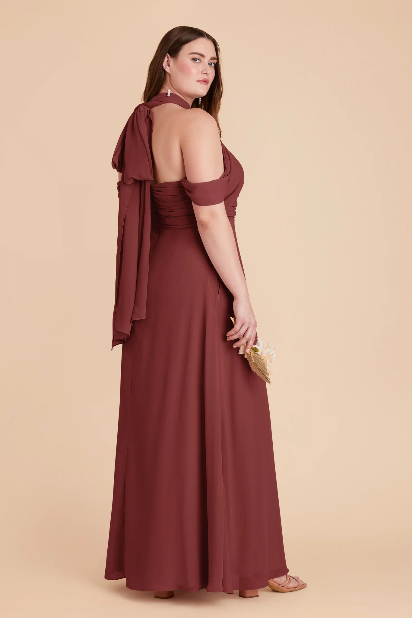 Cara Chiffon Dress - Rosewood - Image 12
