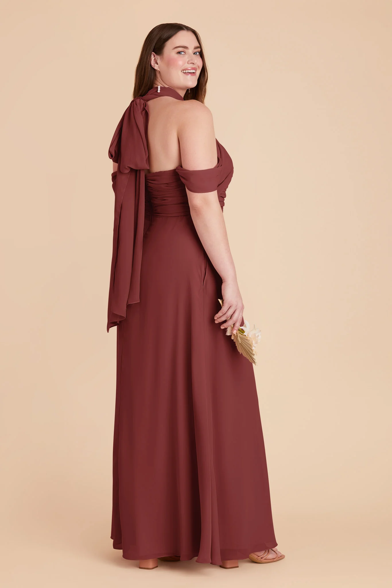 Cara Chiffon Dress - Rosewood - Image 13
