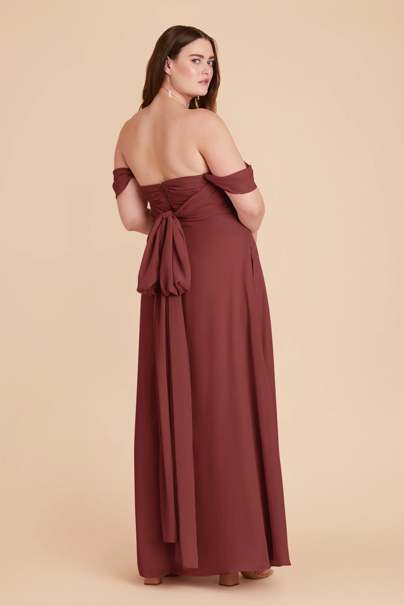 Cara Chiffon Dress - Rosewood - Image 14