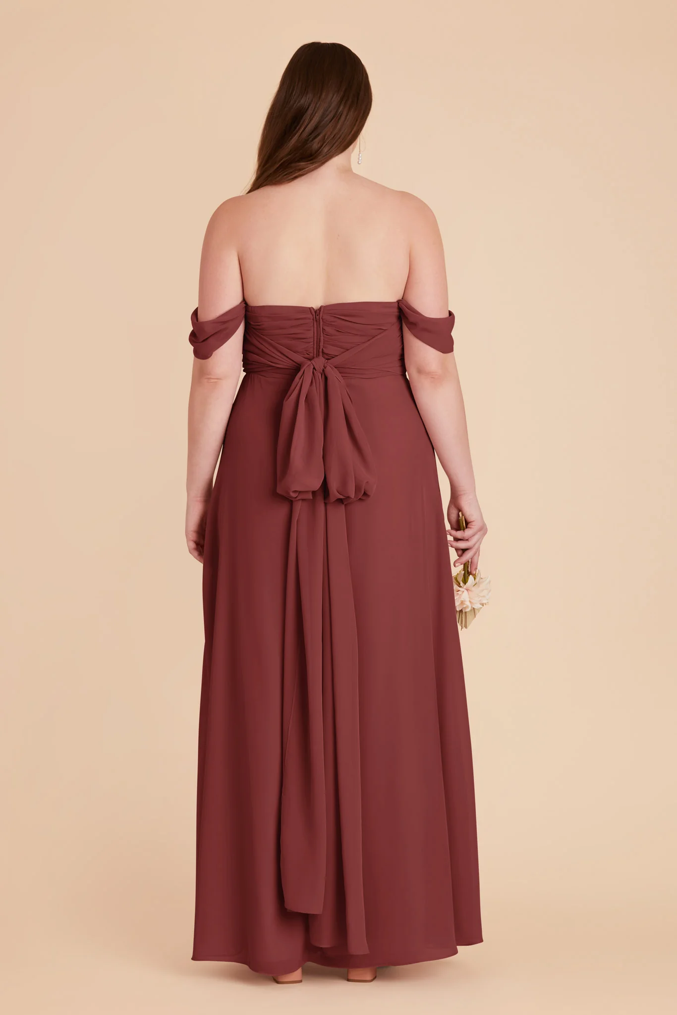 Cara Chiffon Dress - Rosewood - Image 15
