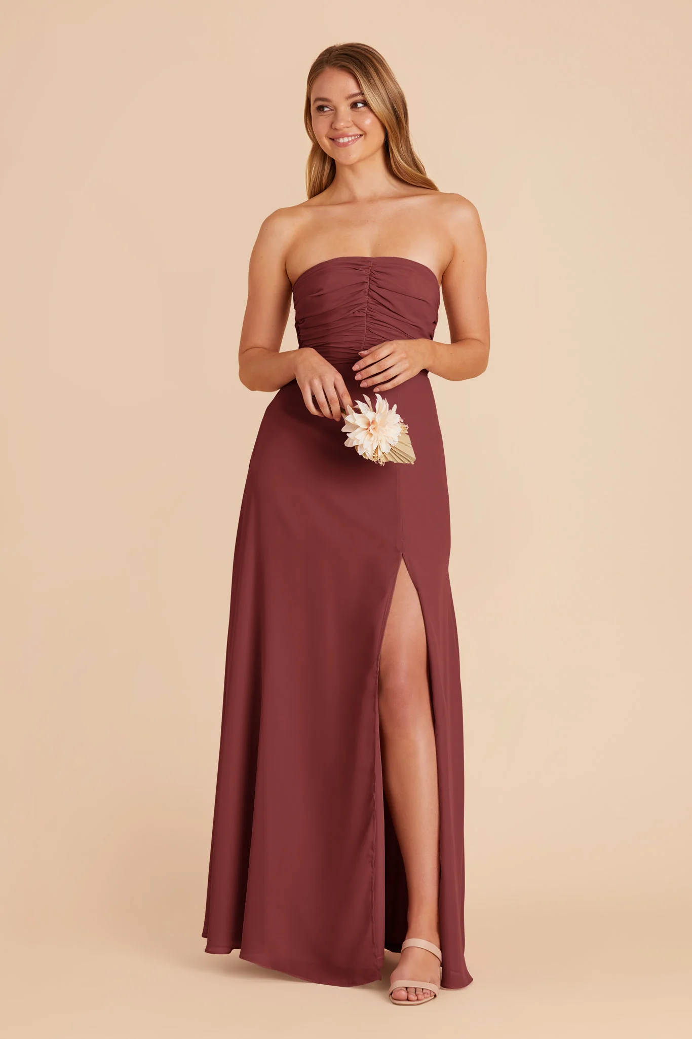 Cara Chiffon Dress - Rosewood - Image 6