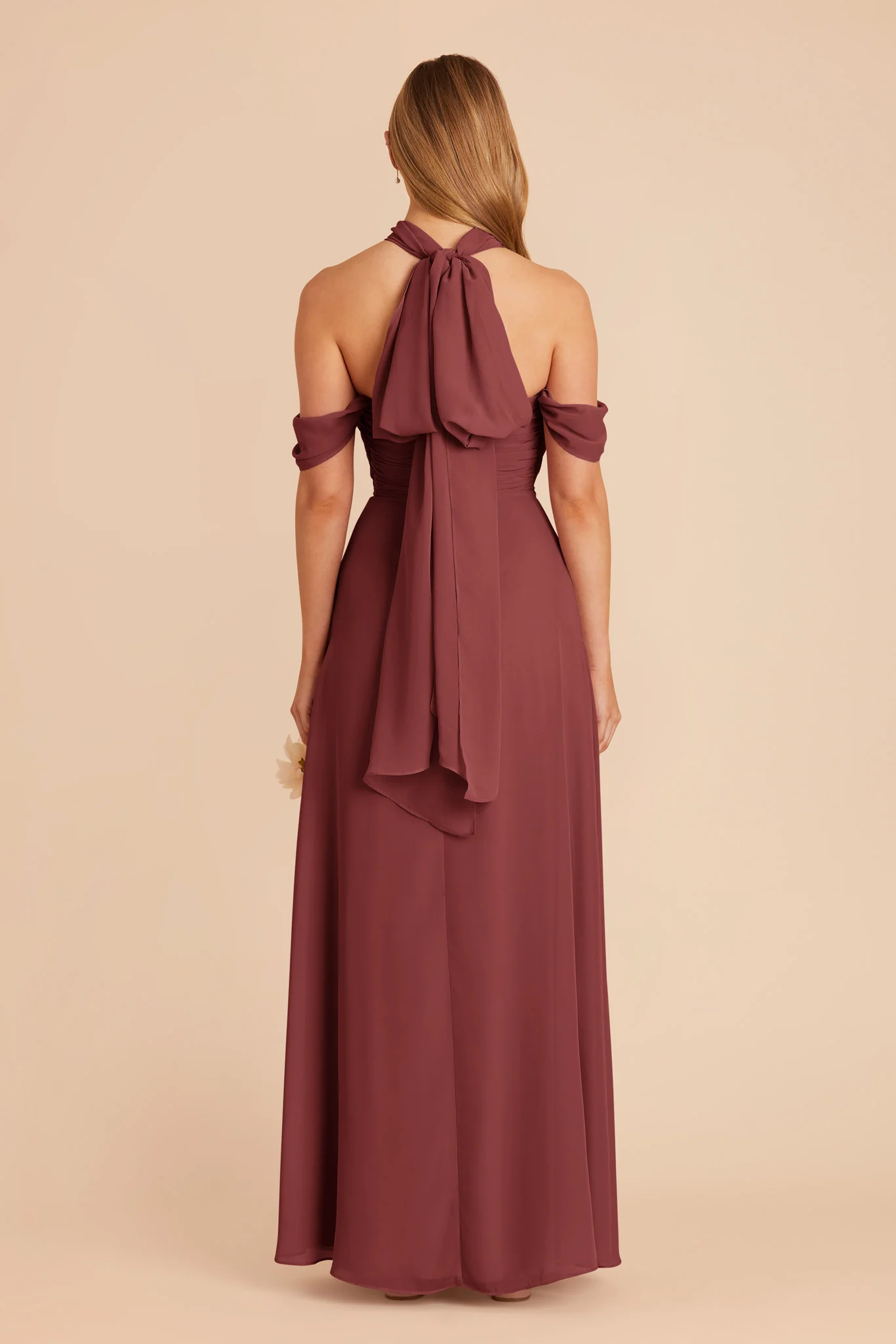 Cara Chiffon Dress - Rosewood - Image 9