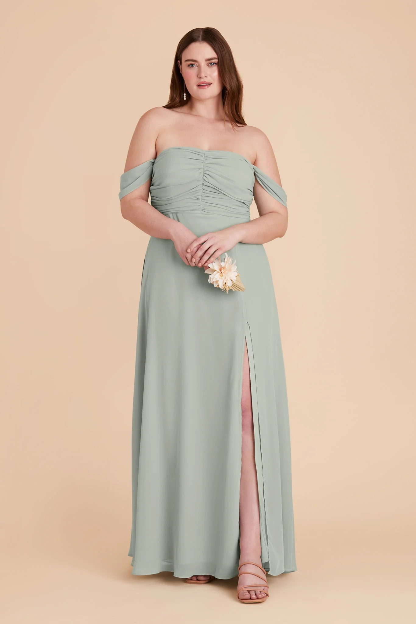 Cara Chiffon Dress - Sage - Image 10