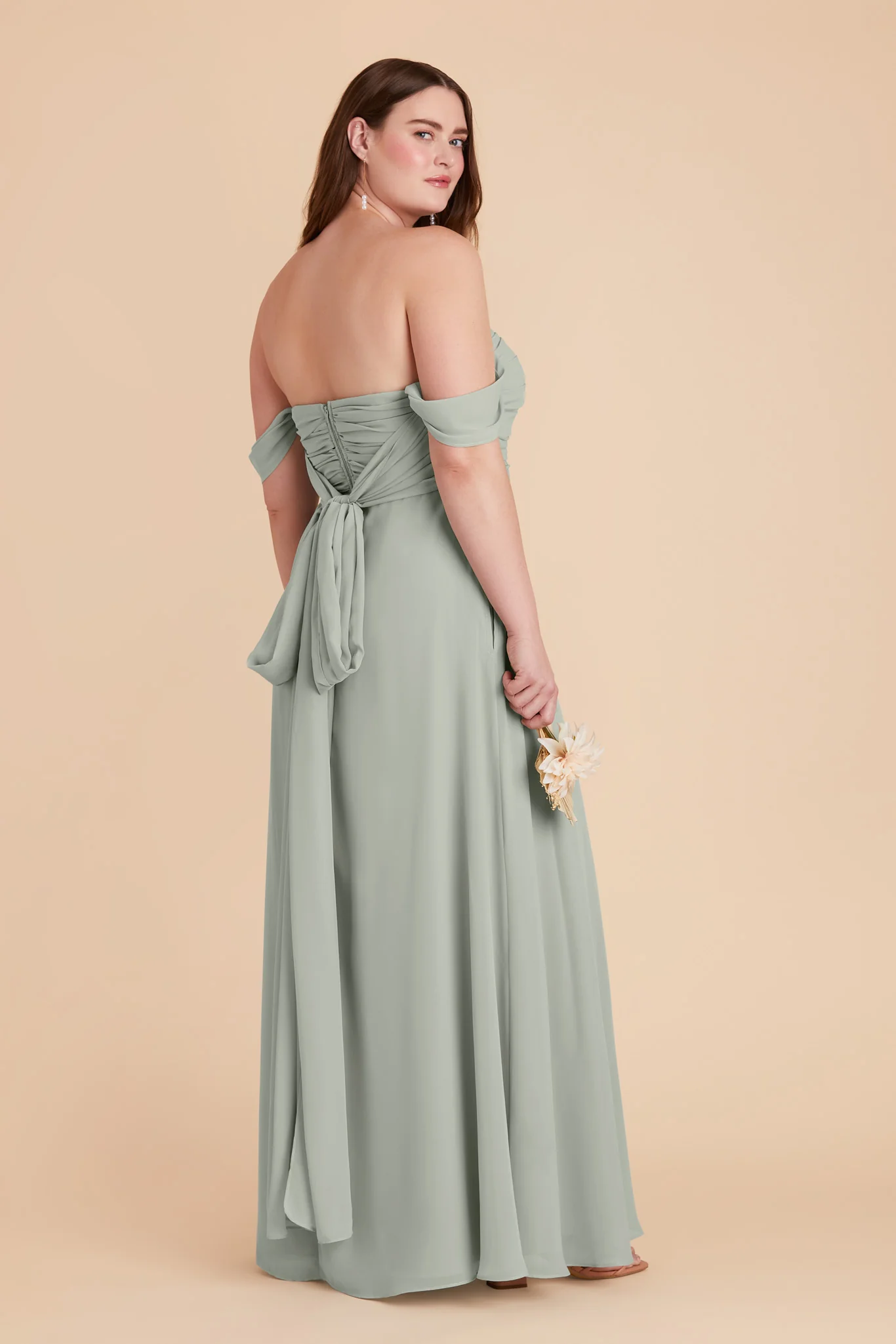 Cara Chiffon Dress - Sage - Image 11