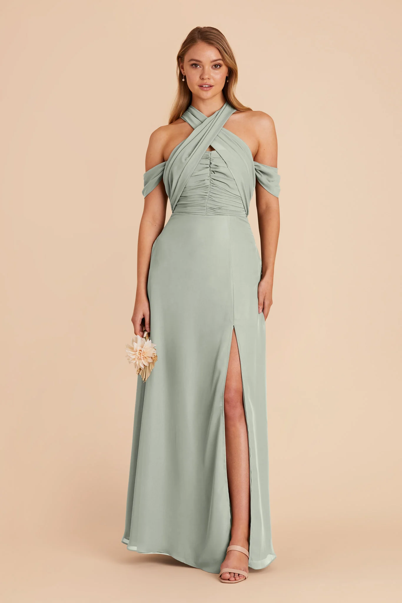 Cara Chiffon Dress - Sage - Image 3