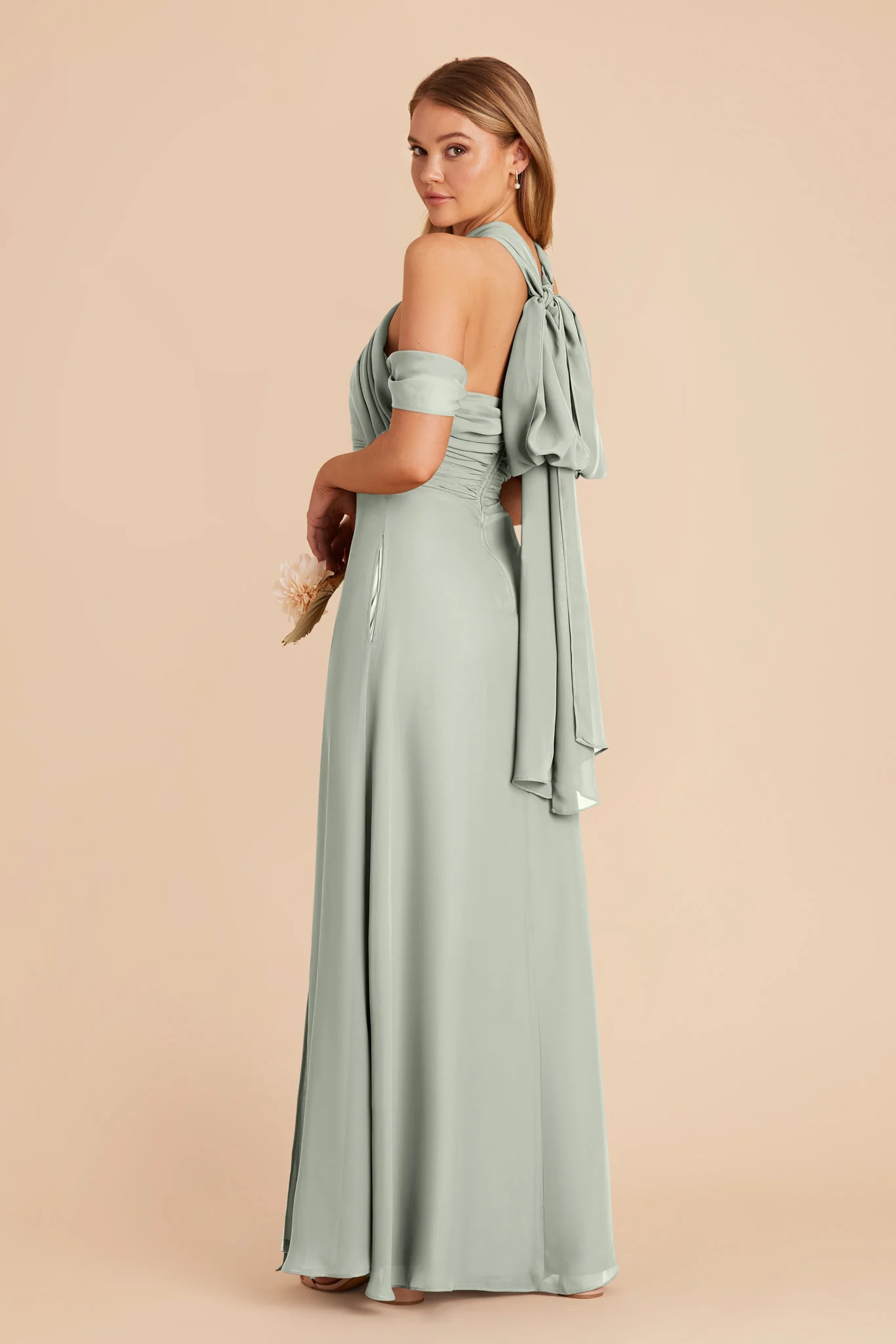 Cara Chiffon Dress - Sage - Image 7