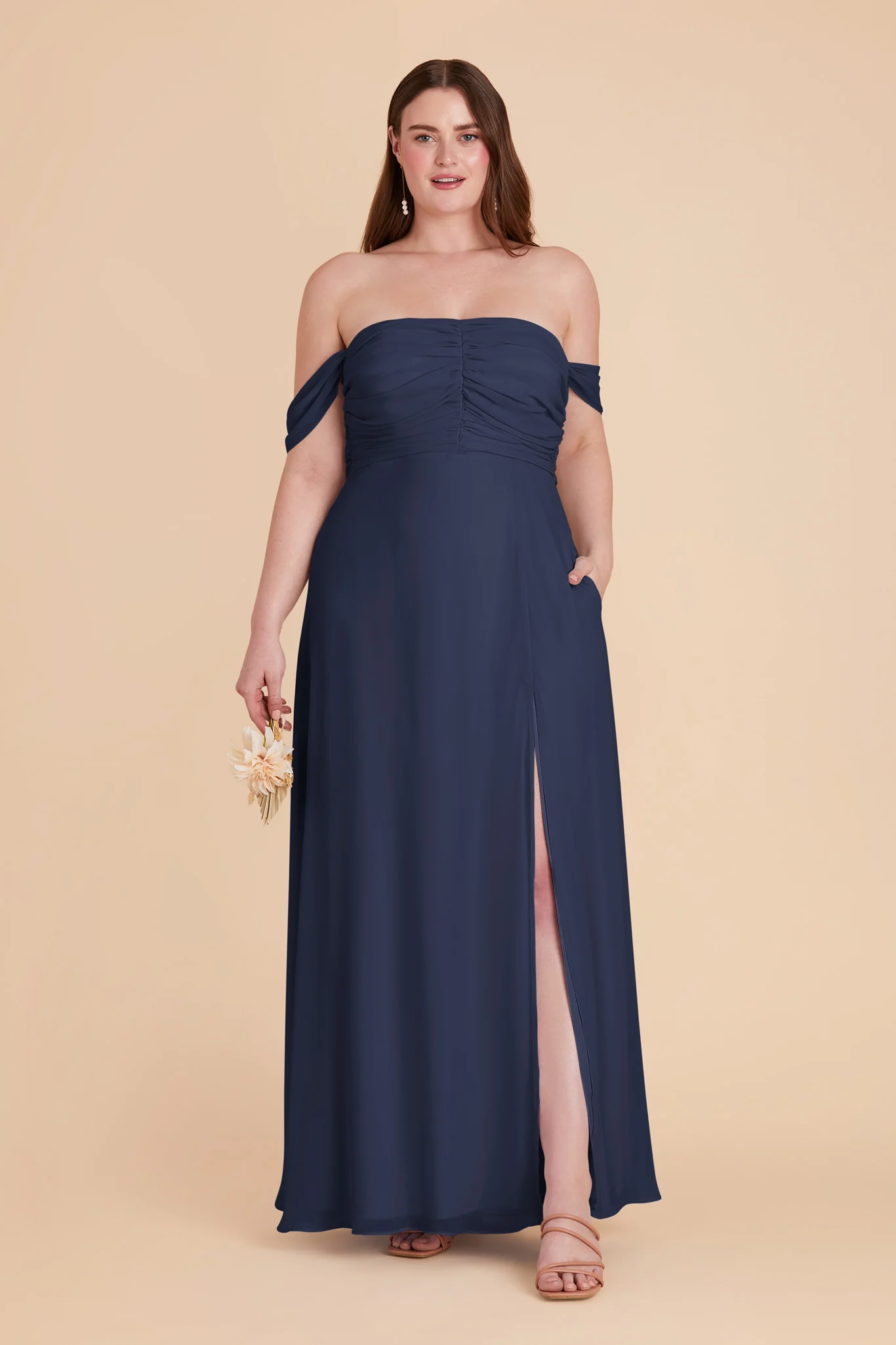 Cara Chiffon Dress - Slate Blue - Image 11