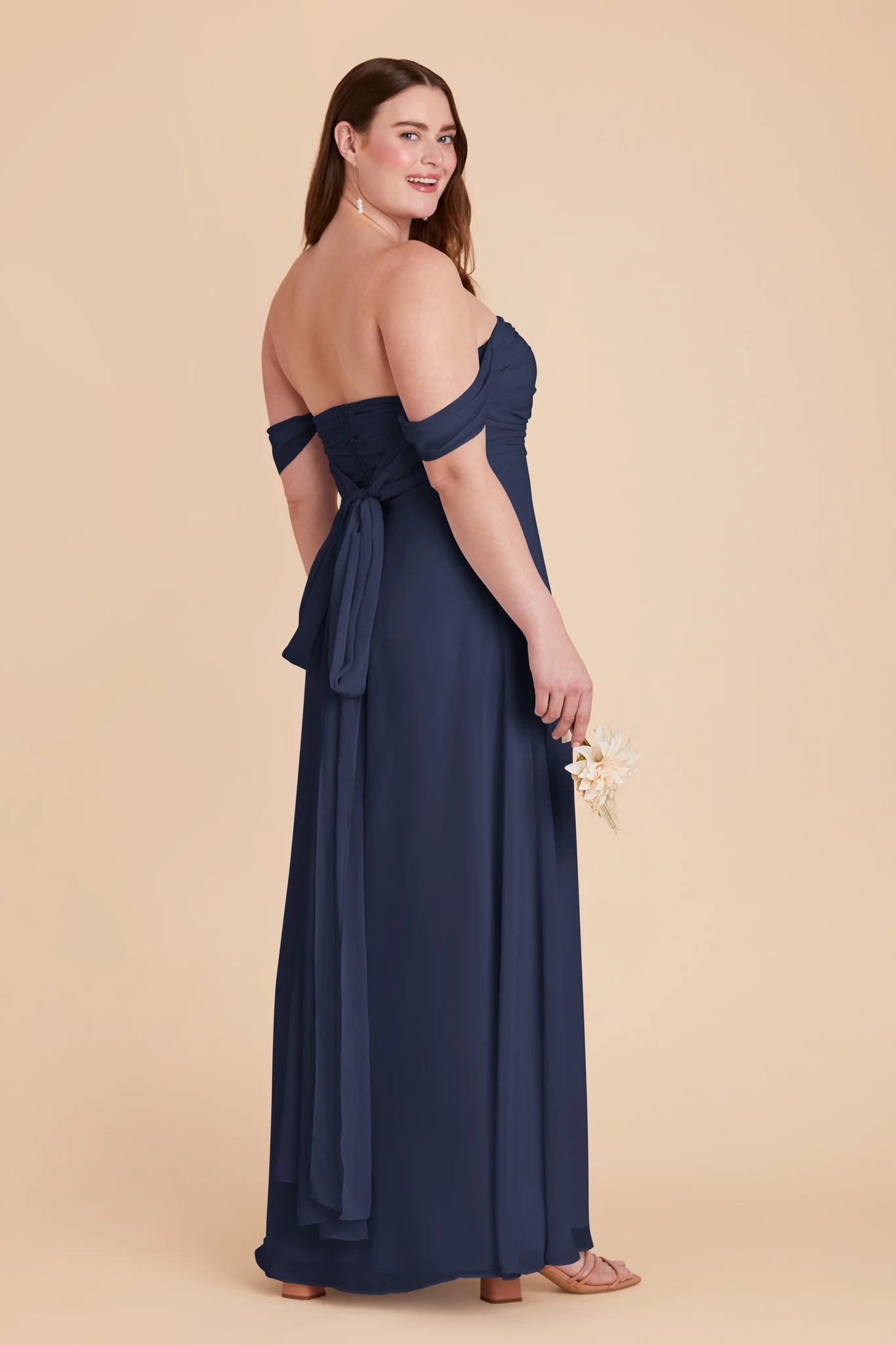 Cara Chiffon Dress - Slate Blue - Image 12