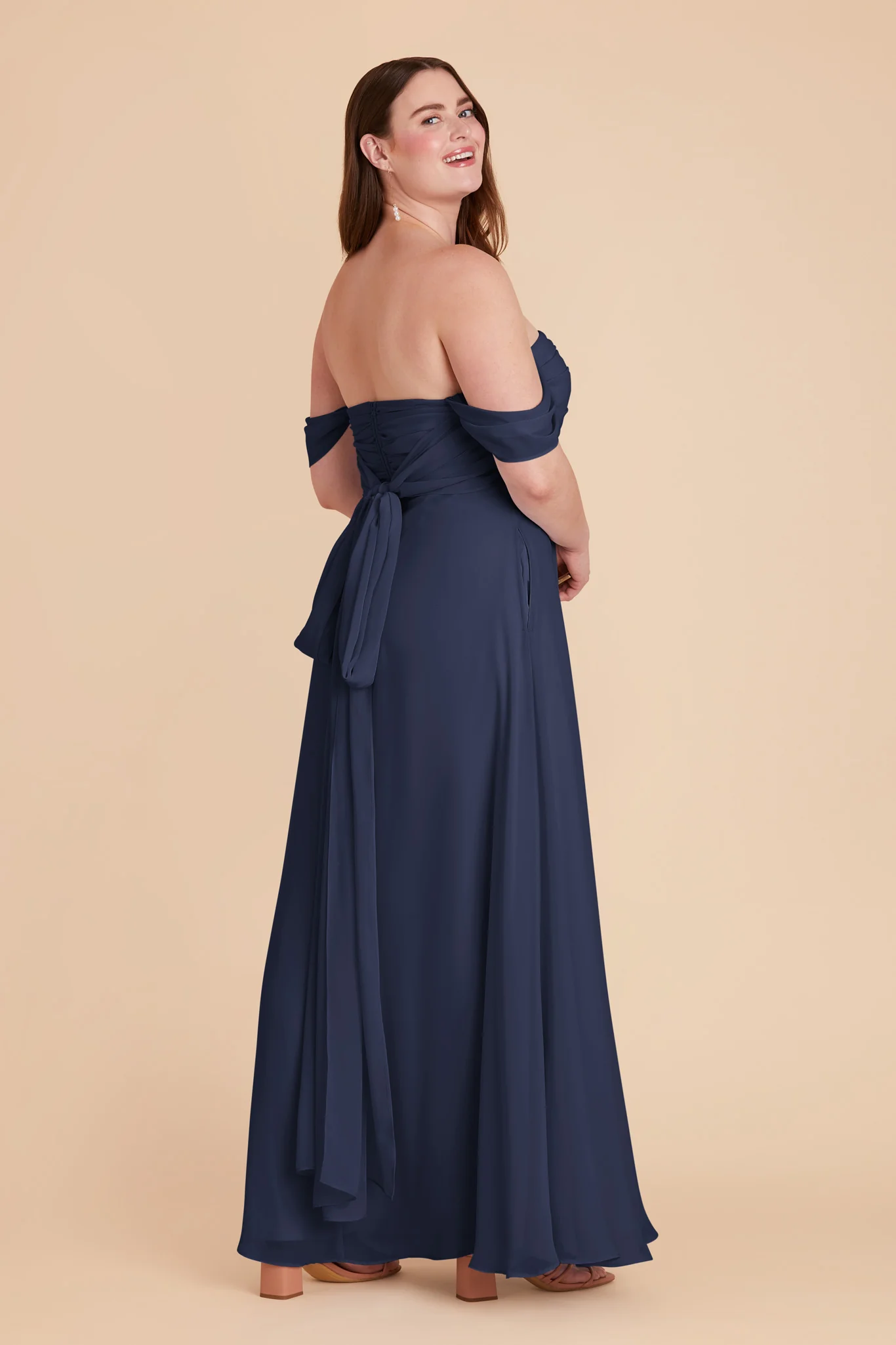 Cara Chiffon Dress - Slate Blue - Image 14