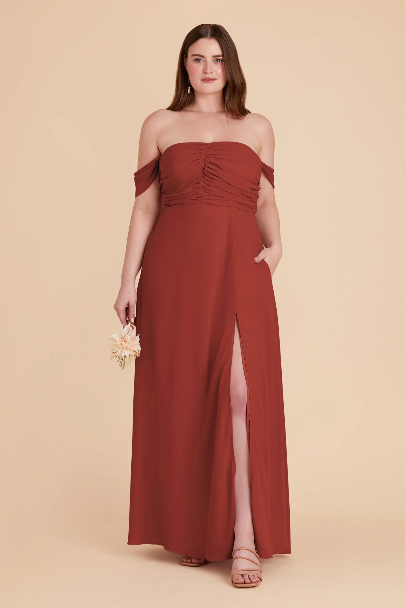Cara Chiffon Dress - Spice - Image 11