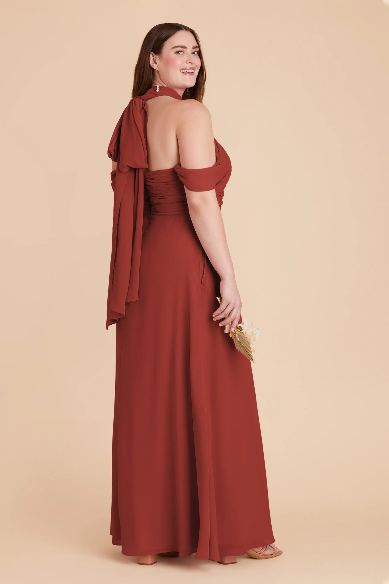 Cara Chiffon Dress - Spice - Image 12