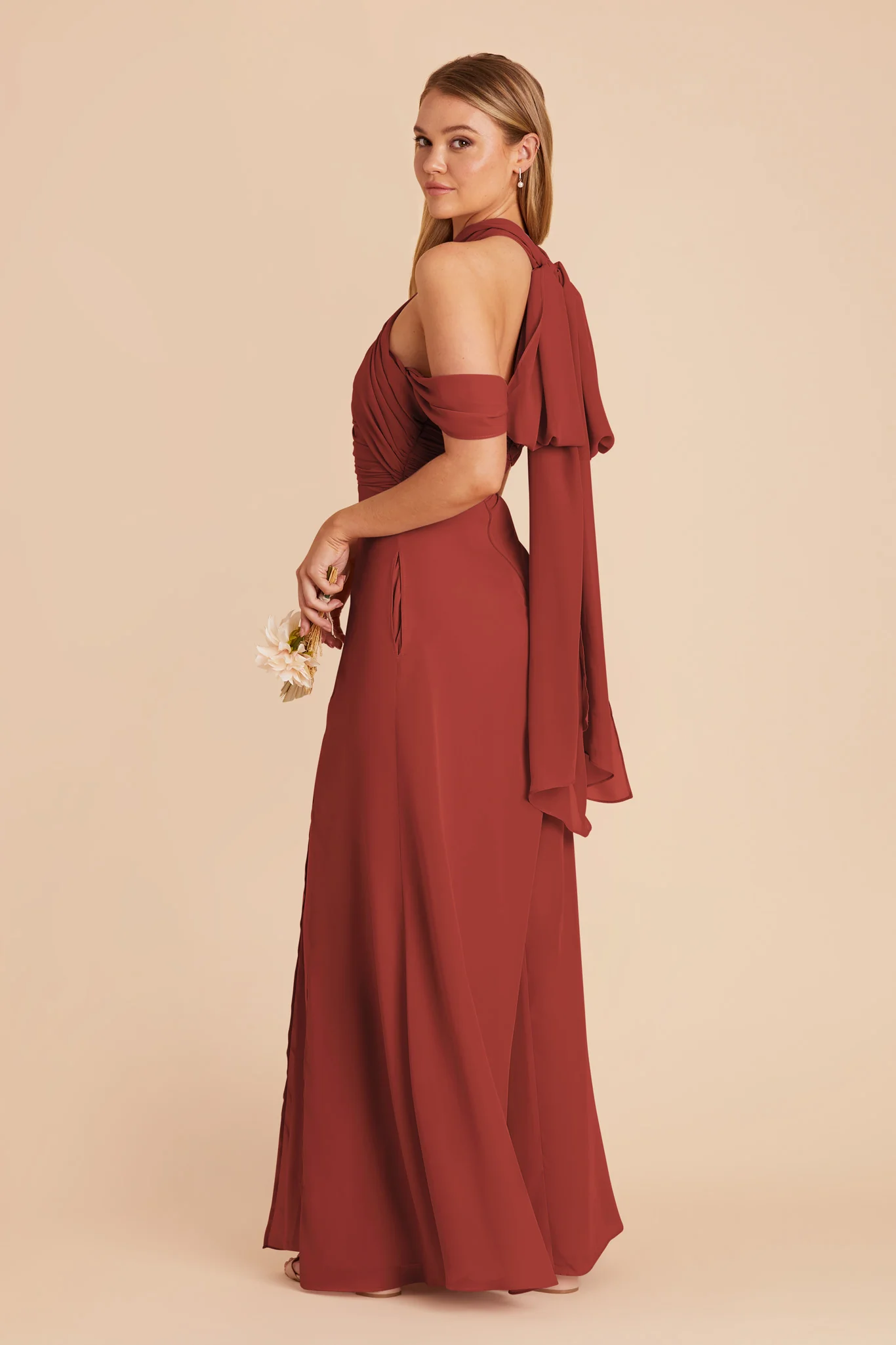 Cara Chiffon Dress - Spice - Image 7
