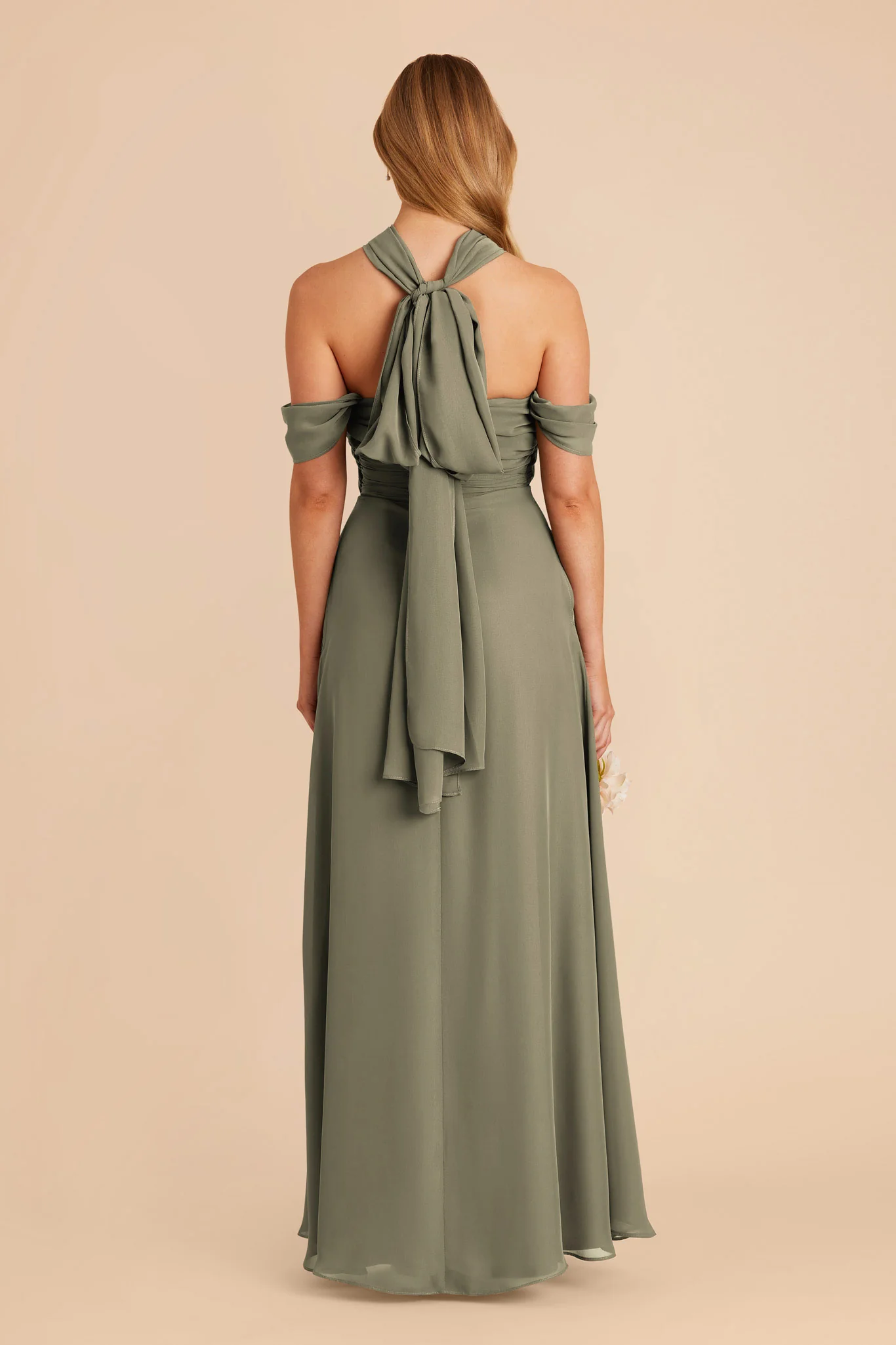 Cara Chiffon Dress - Thyme - Image 8
