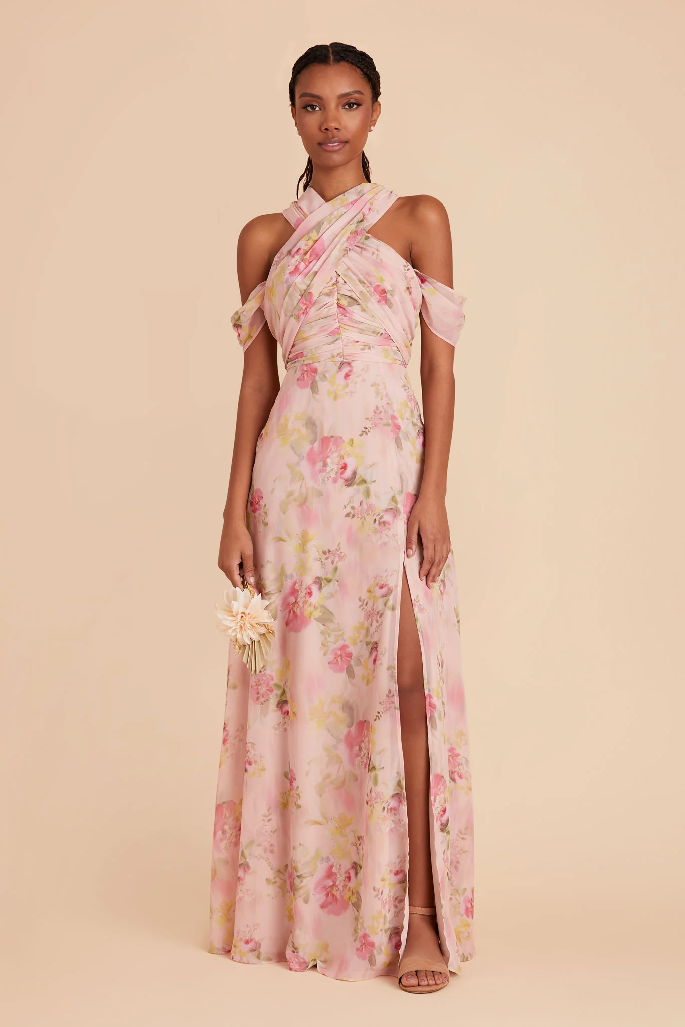 Cara Chiffon Dress - Vintage Pink Floral - Image 2