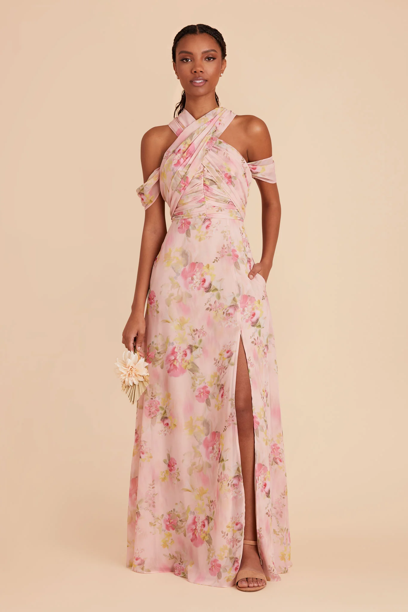 Cara Chiffon Dress - Vintage Pink Floral - Image 3