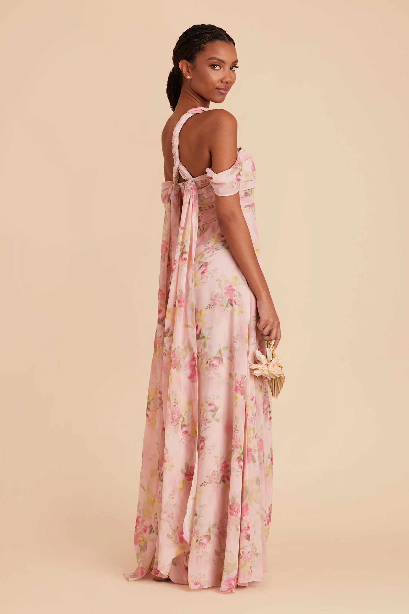 Cara Chiffon Dress - Vintage Pink Floral - Image 4