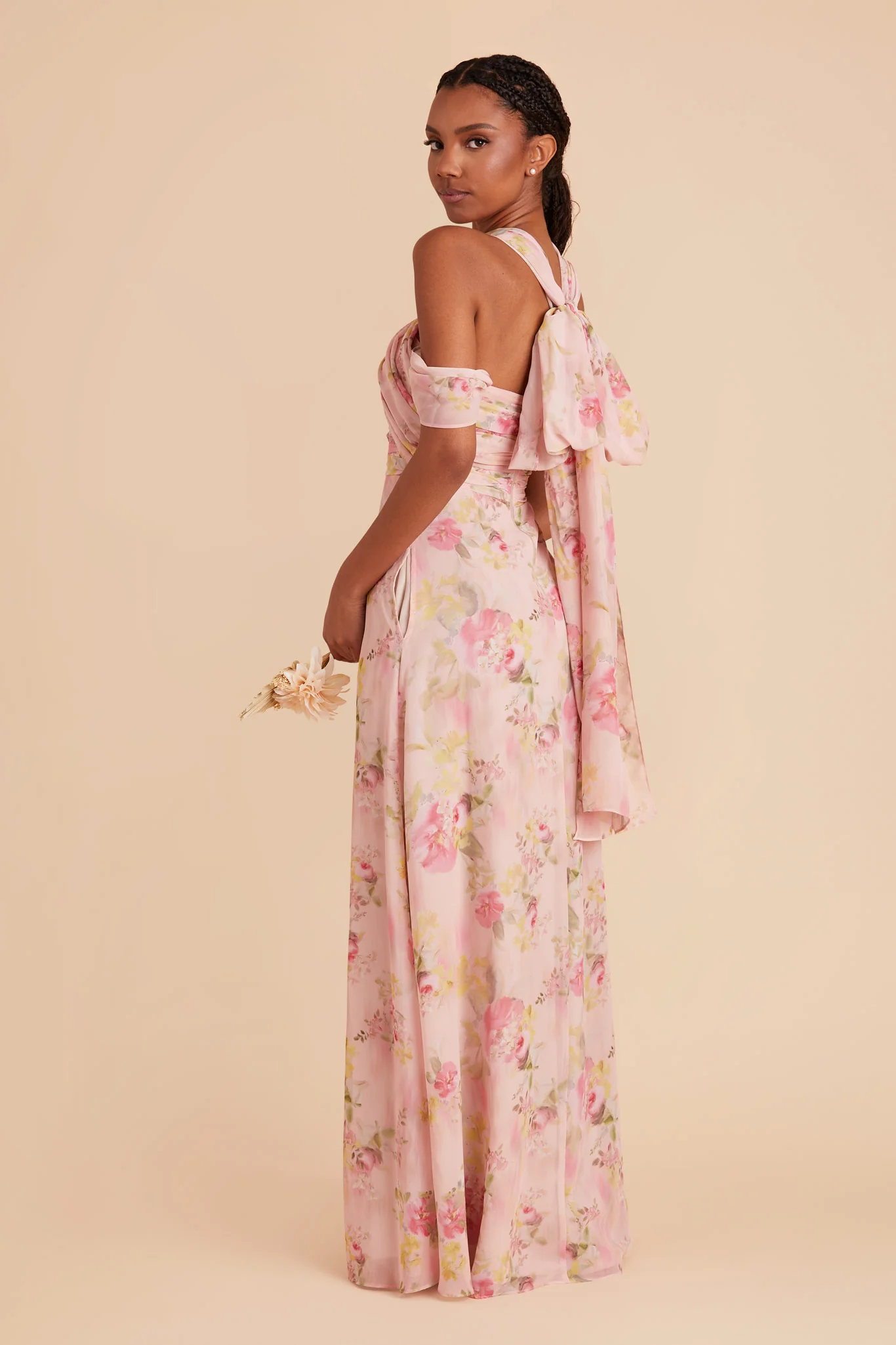 Cara Chiffon Dress - Vintage Pink Floral - Image 5