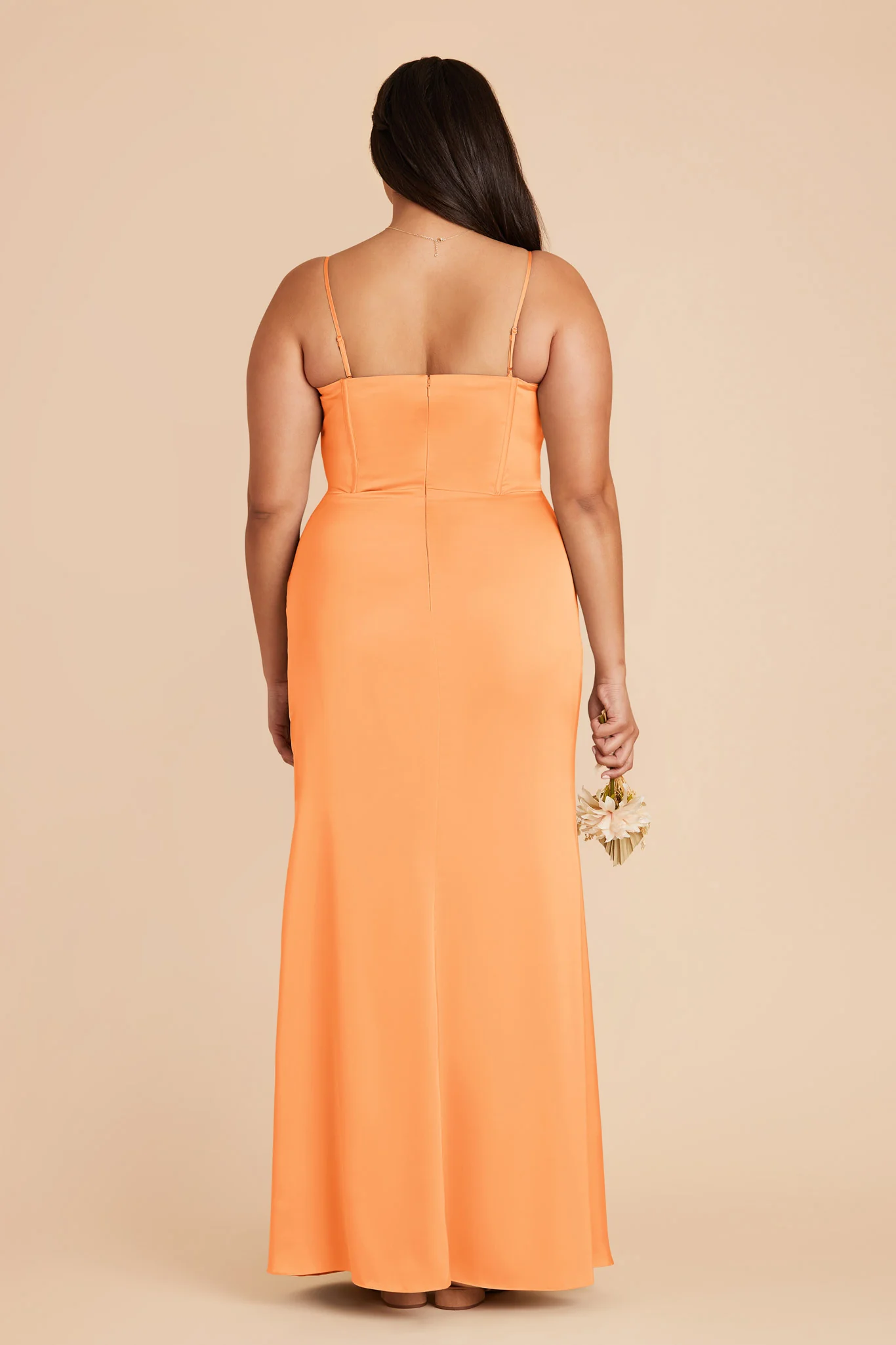 Carrie Matte Satin Dress - Apricot - Image 16
