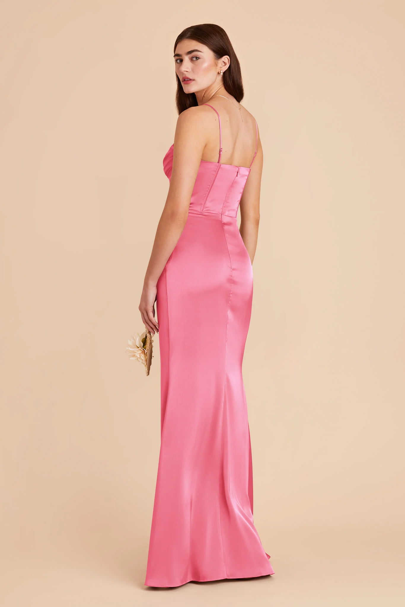 Carrie Matte Satin Dress - Bon Bon Pink - Image 5