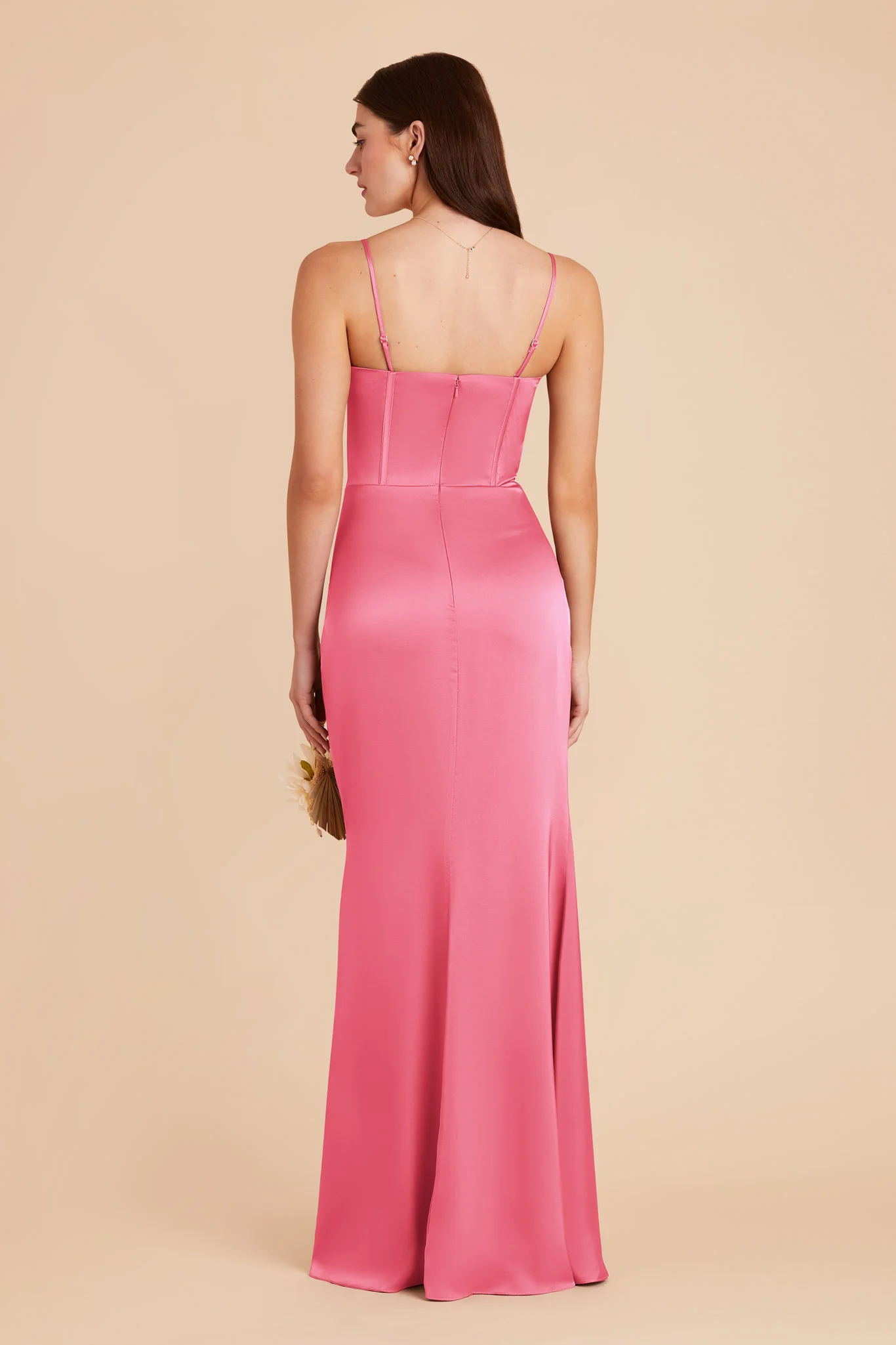 Carrie Matte Satin Dress - Bon Bon Pink - Image 6