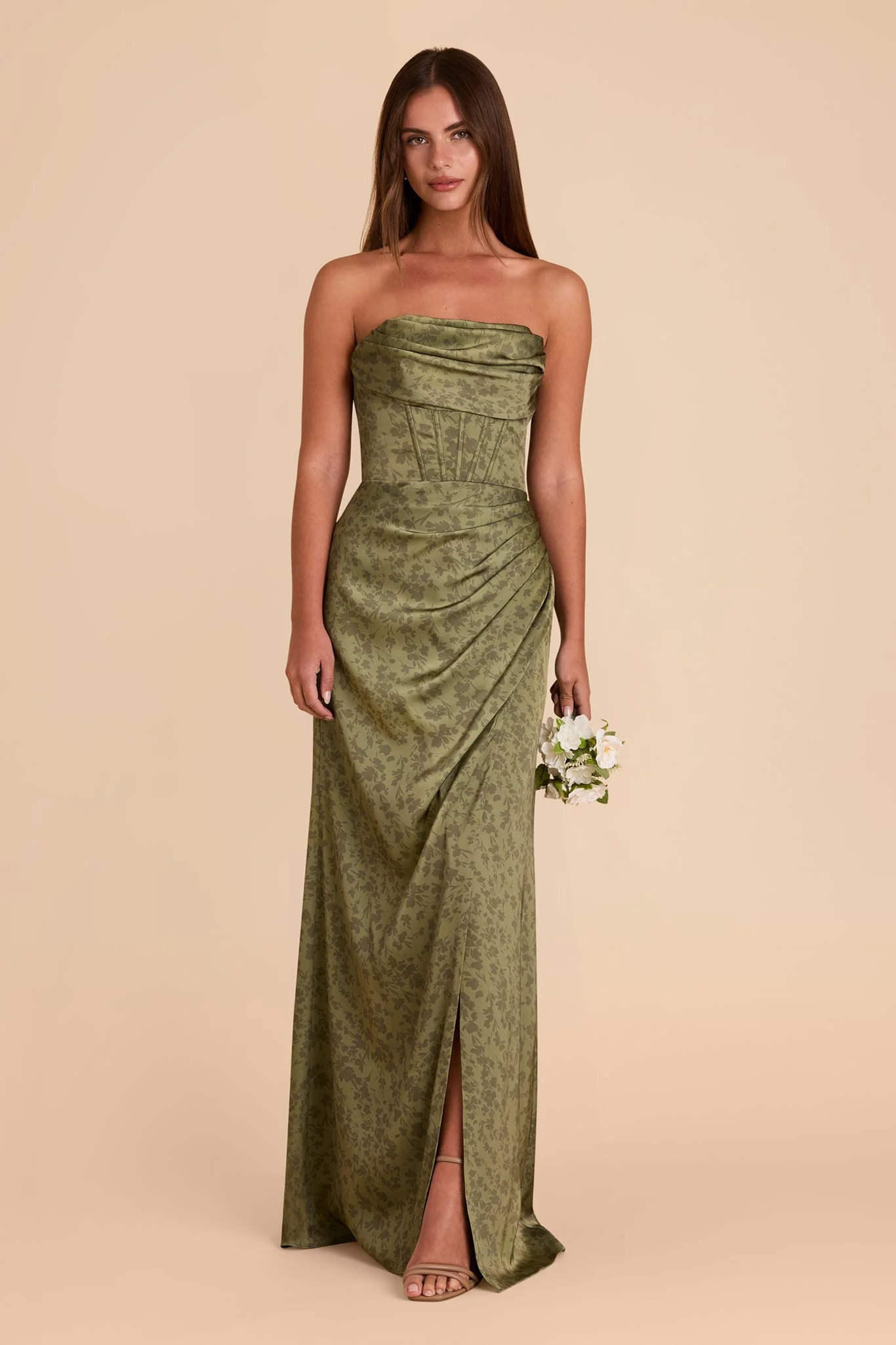 Carrie Matte Satin Dress - Bright Martini Dreamy Floral
