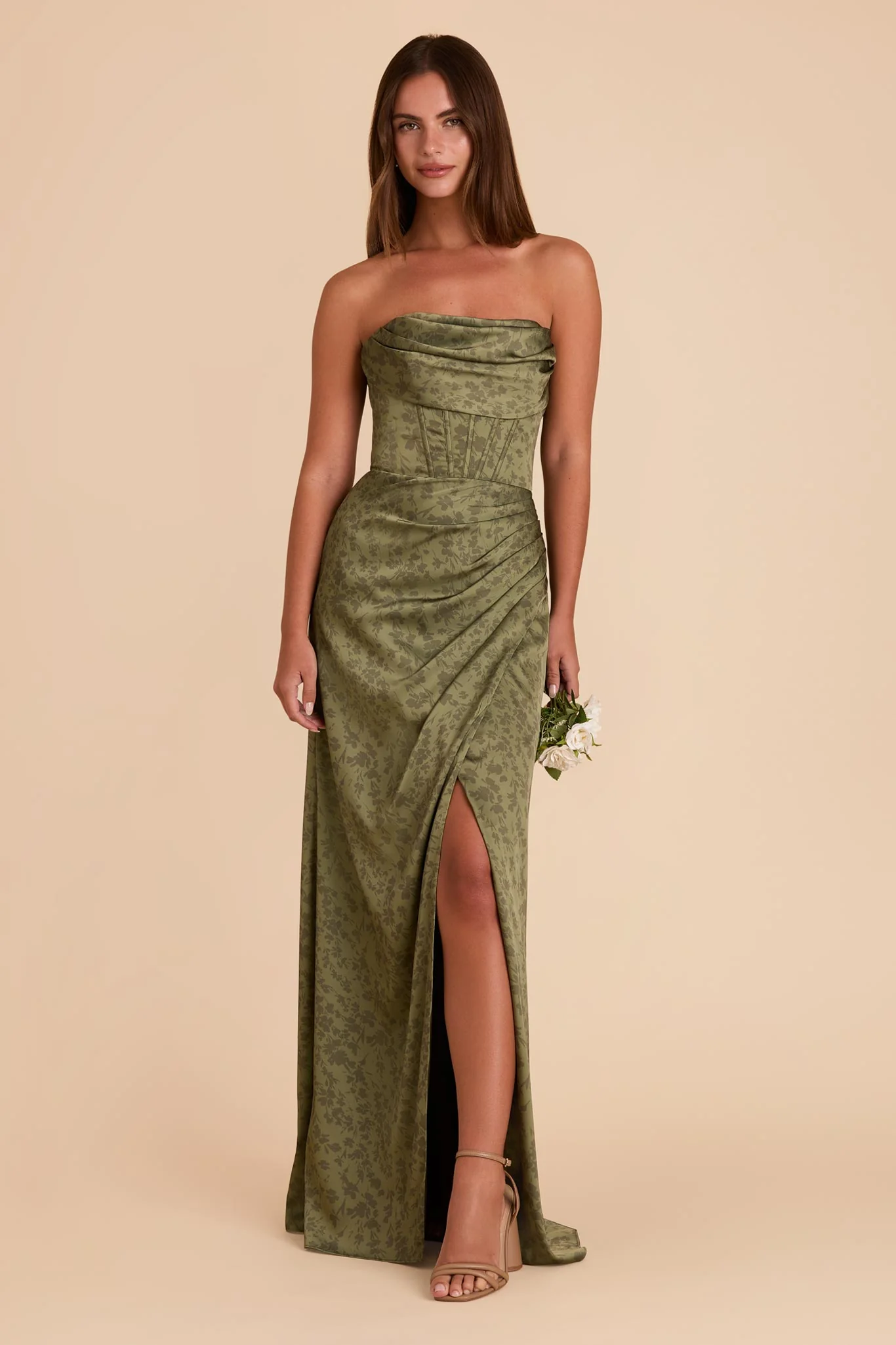 Carrie Matte Satin Dress - Bright Martini Dreamy Floral - Image 3