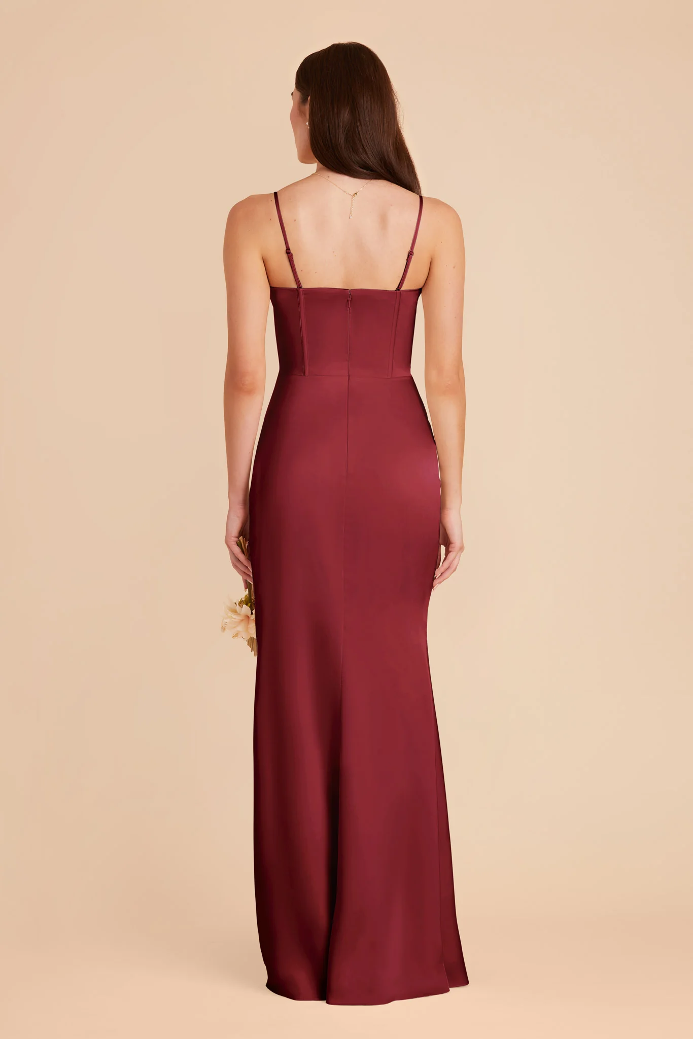 Carrie Matte Satin Dress - Burgundy - Image 6