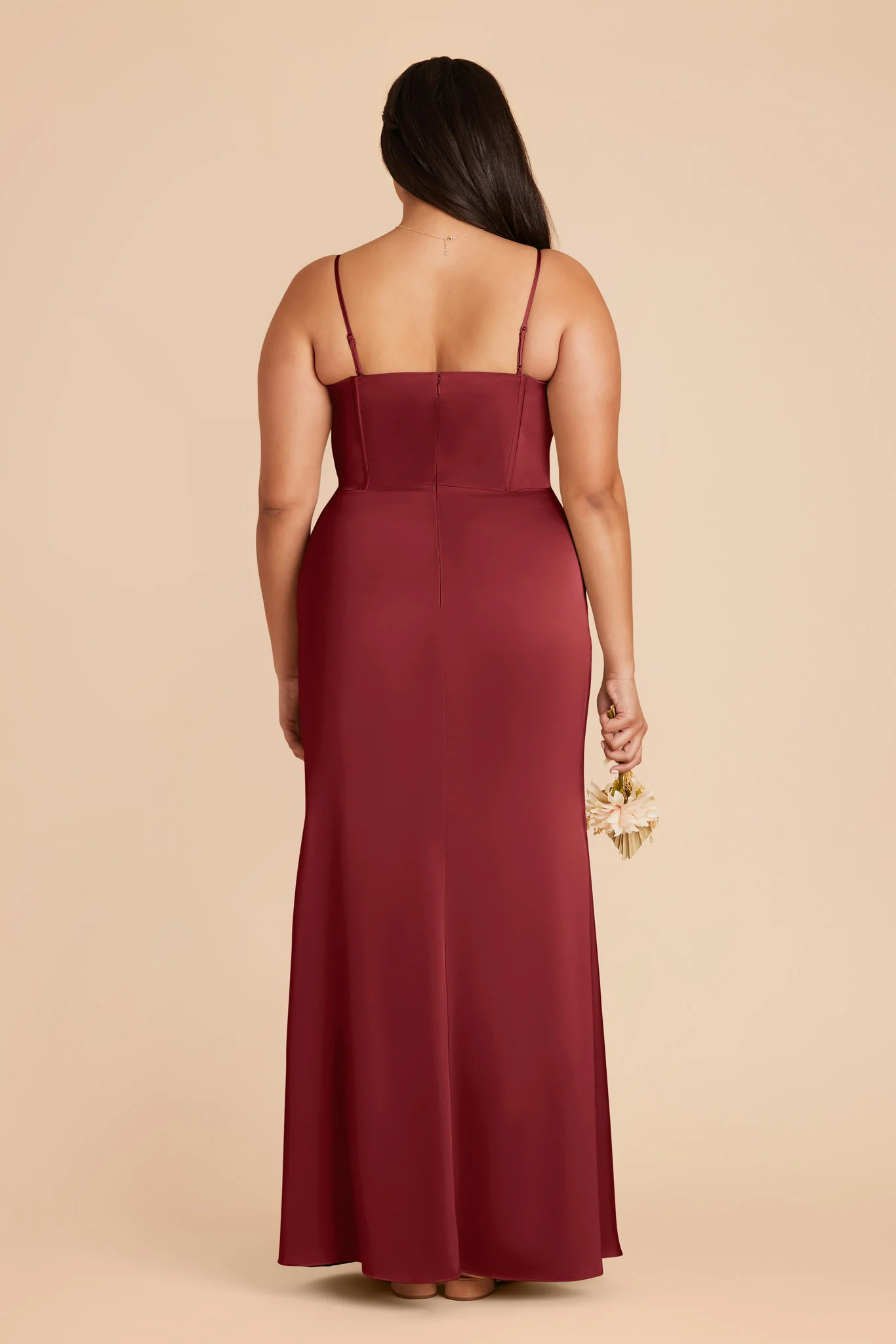 Carrie Matte Satin Dress - Burgundy - Image 9