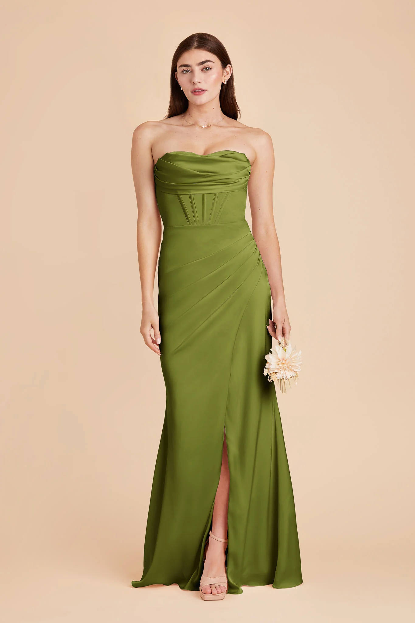 Carrie Matte Satin Dress - Cactus